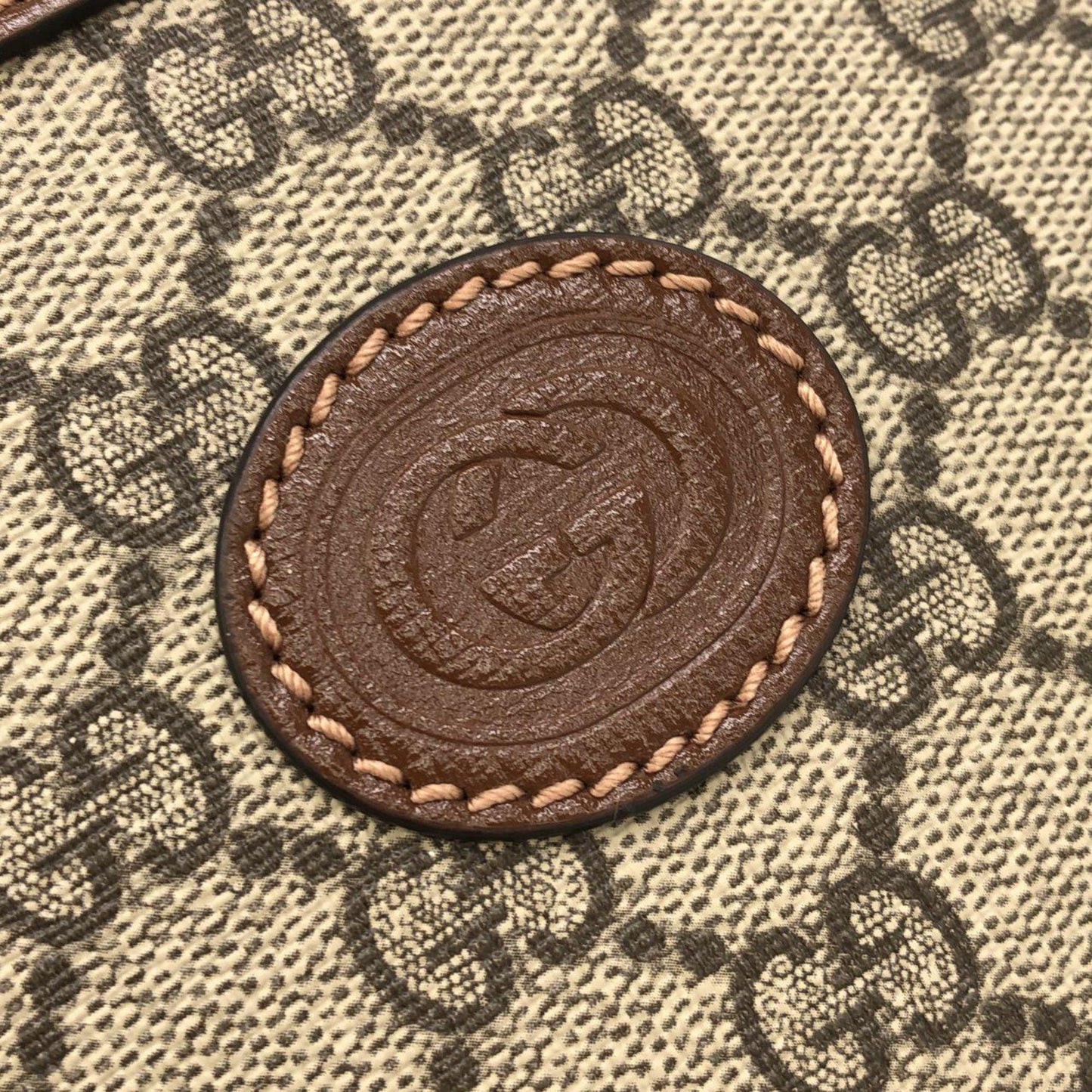 Gucci Beige Brown Gg Supreme Leather Shoulder Bag ( )