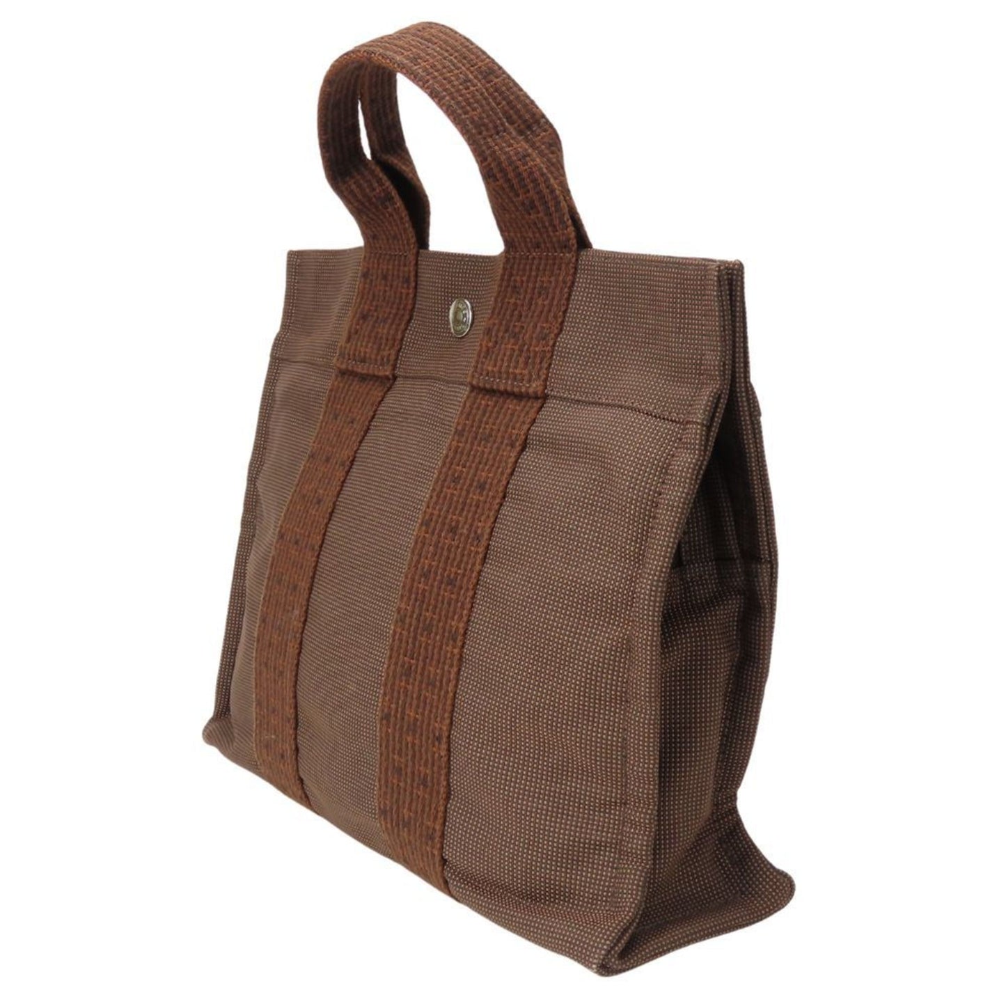 Hermes Brown Canvas Handbag Tote Bag ( )