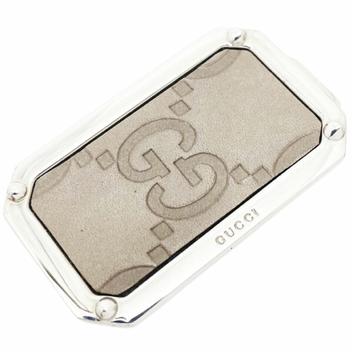 Gucci Guccissima Grayish Silver Leather Money Clip ( )