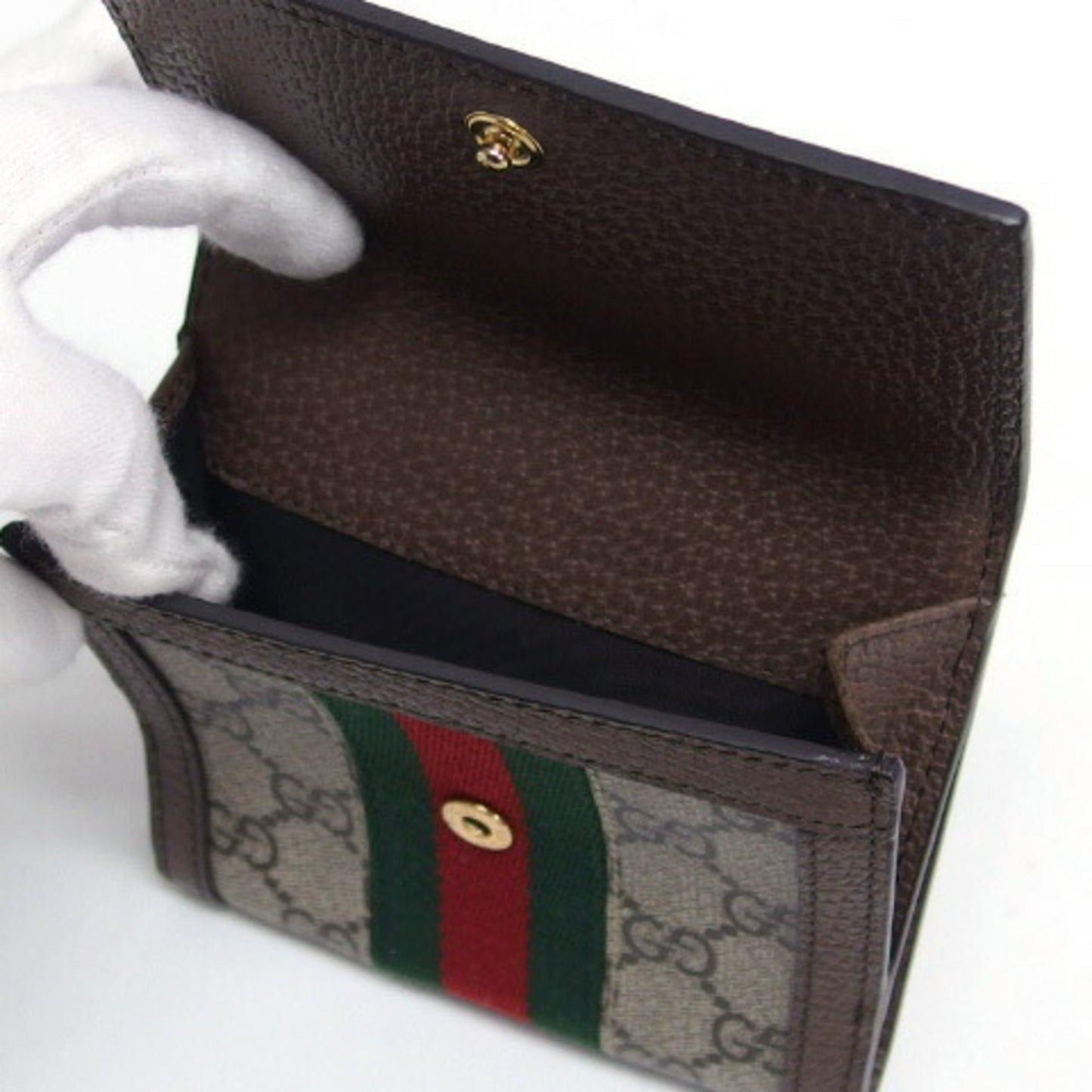Gucci Gg Supreme Beige Dark Brown Gg Supreme Coin Purse/Coin Case ( )