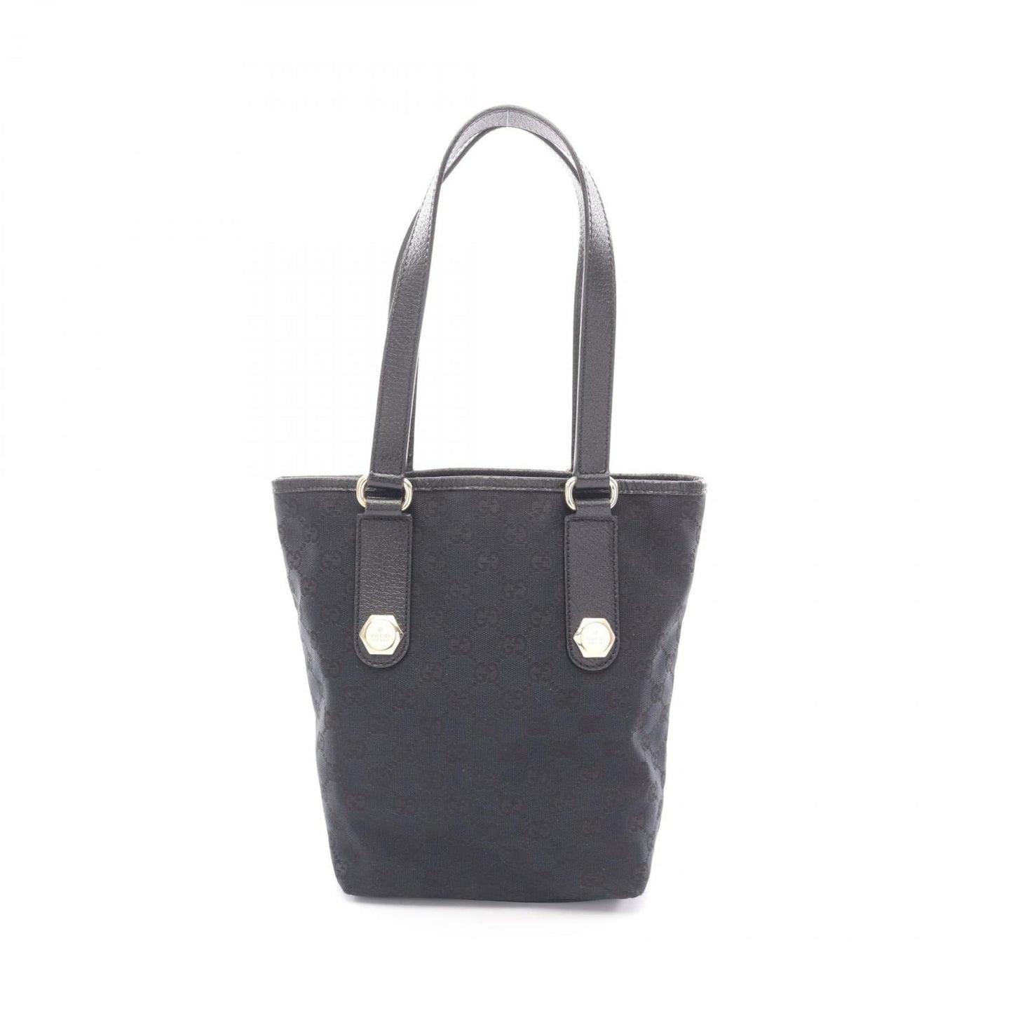 Gucci Black Canvas Leather Tote Bag ( )