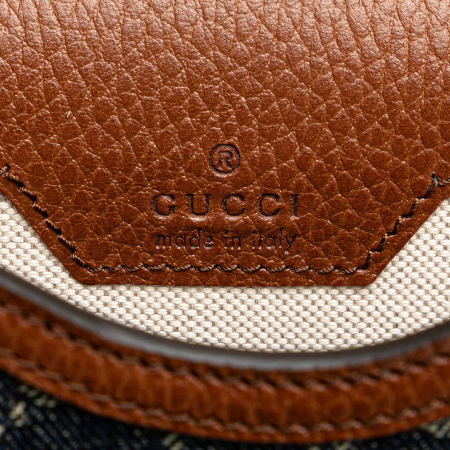 Gucci Brown Canvas Leather Shoulder Bag ( )