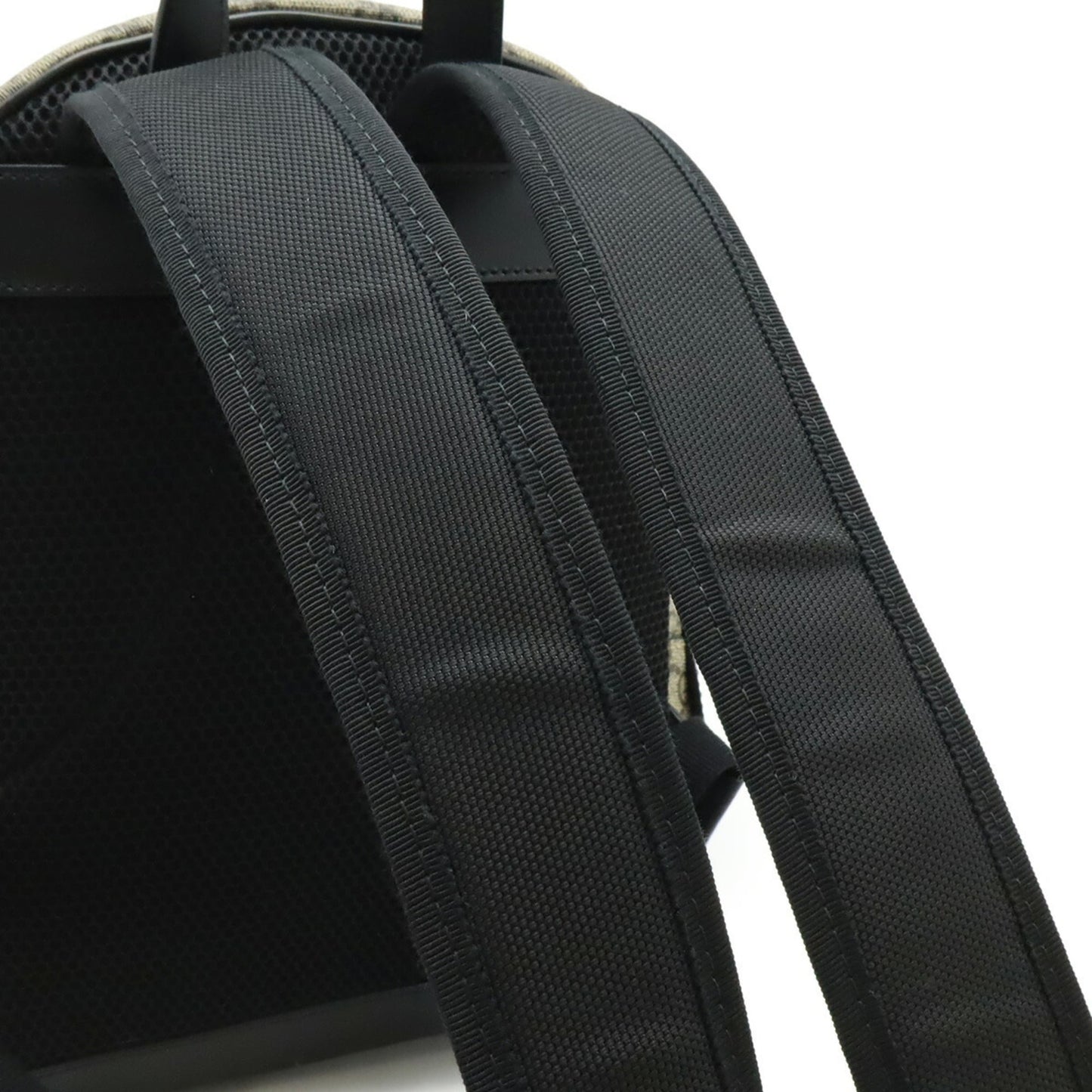 Gucci Beige Black Gg Supreme Canvas Leather Backpack ( )