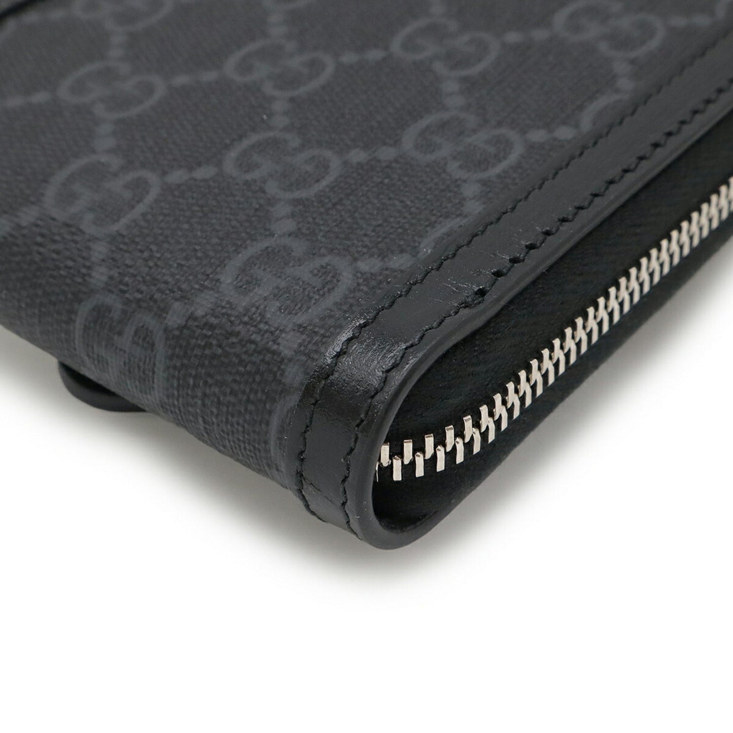 Gucci Black Gray Gg Supreme Leather Pouch Shoulder Bag ( )