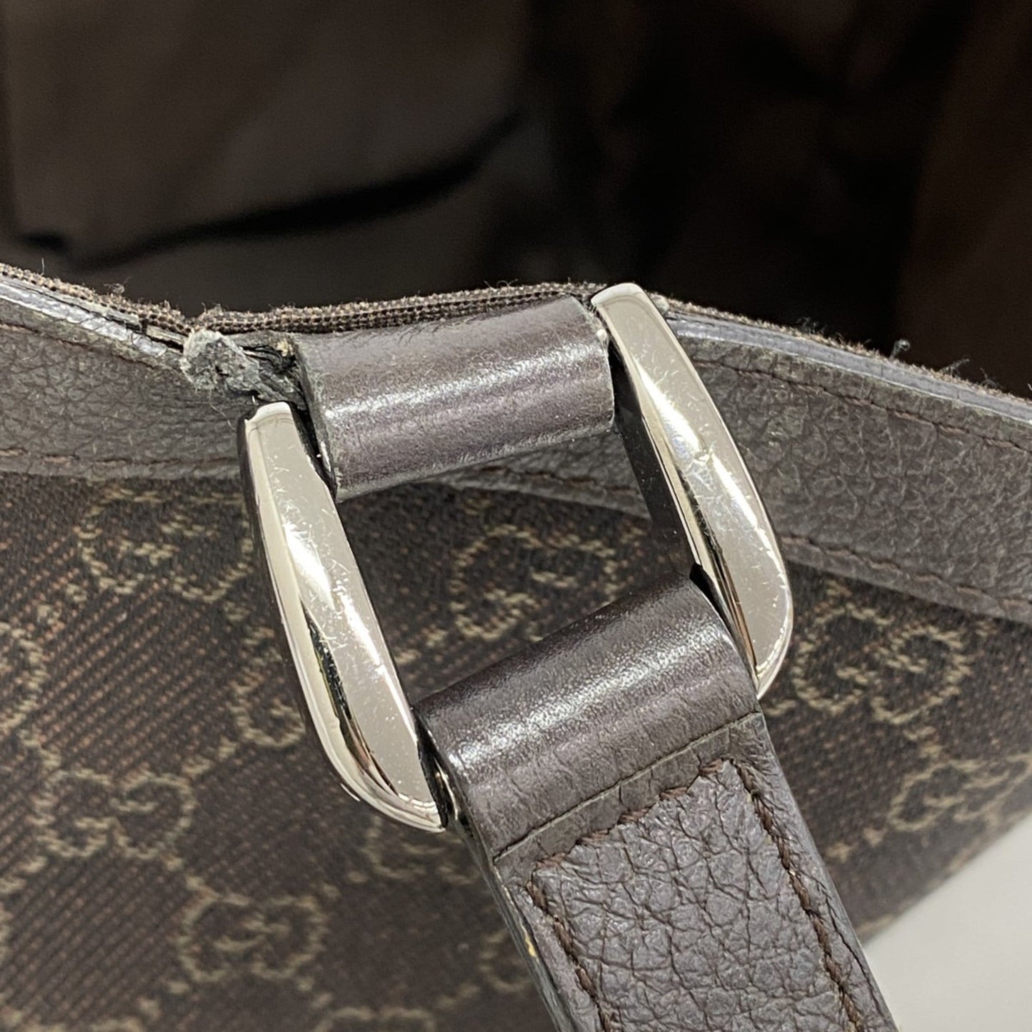 Gucci Brown Denim Tote Bag ( )