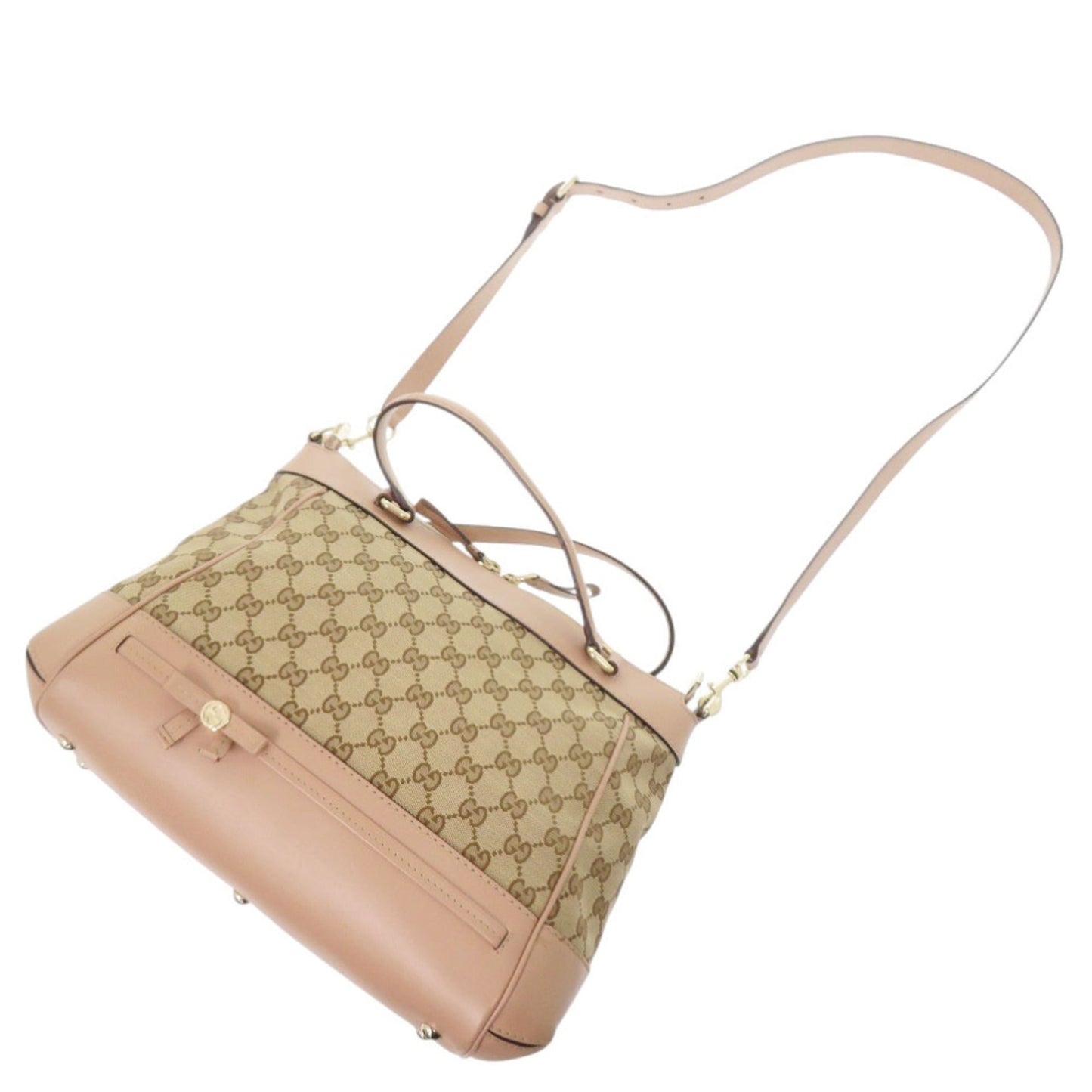 Gucci Beige Pink Gg Canvas Handbag ( )