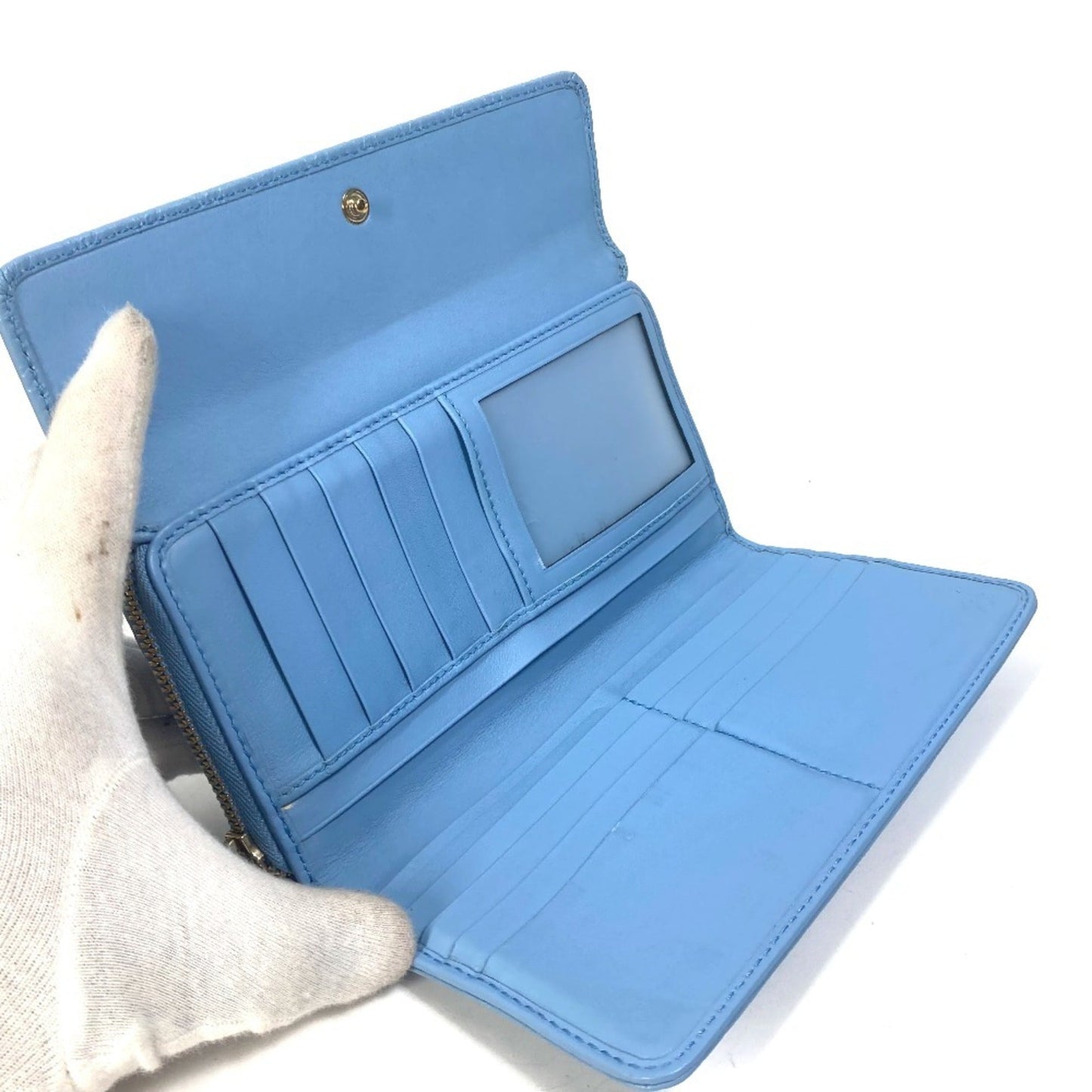 Gucci Light Blue Leather Long Wallet (Bi-Fold) ( )