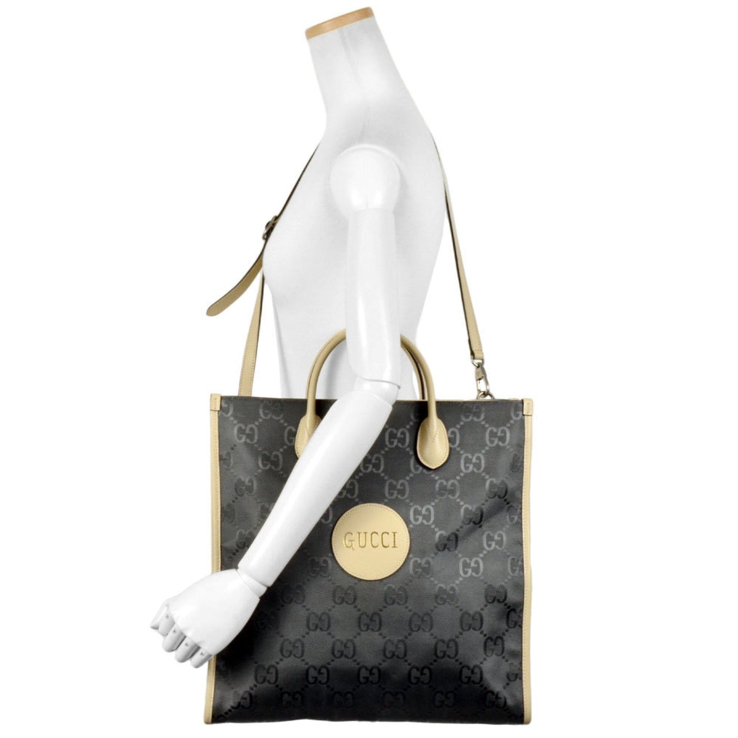 Gucci Gray Nylon Leather Tote Bag ( )