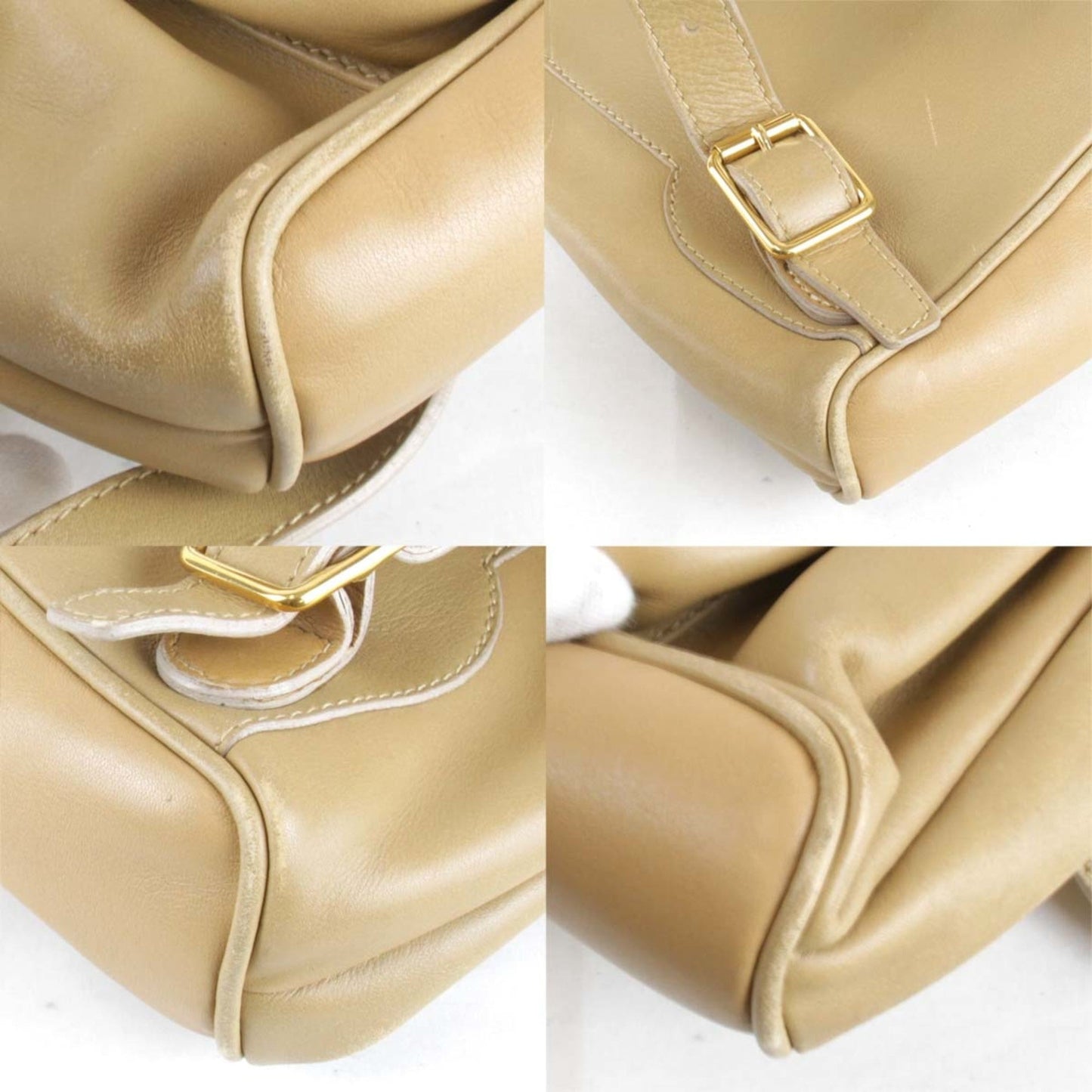 Gucci Bamboo Beige Leather Backpack ( )