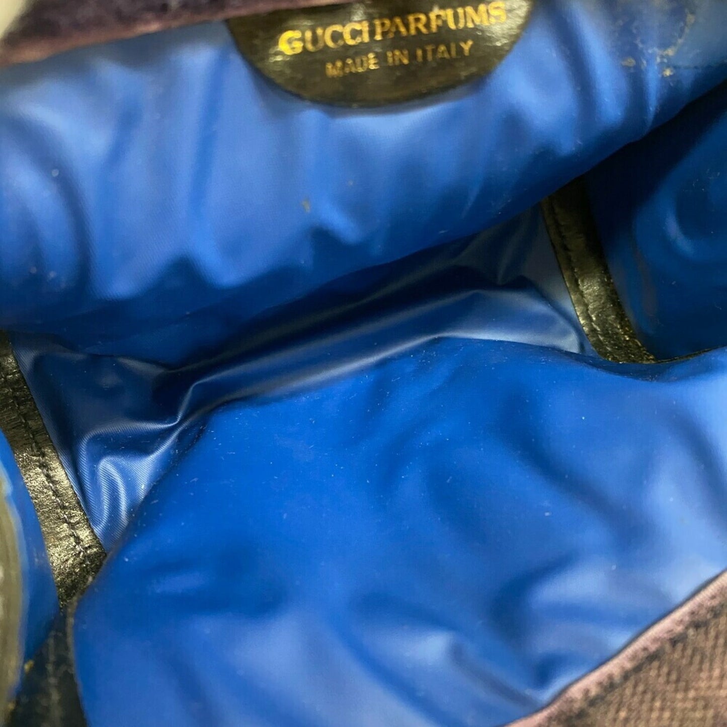 Gucci Brown Navy Gg Supreme Pouch ( )