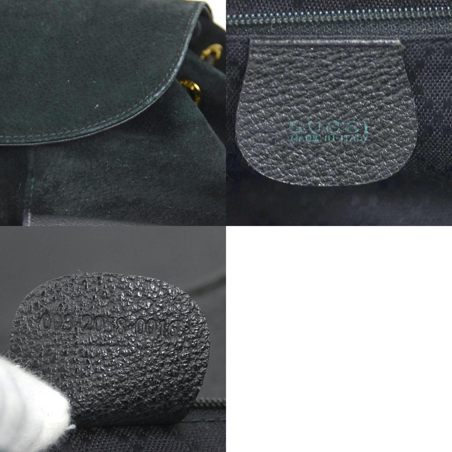 Gucci Black Suede Leather Backpack ( )