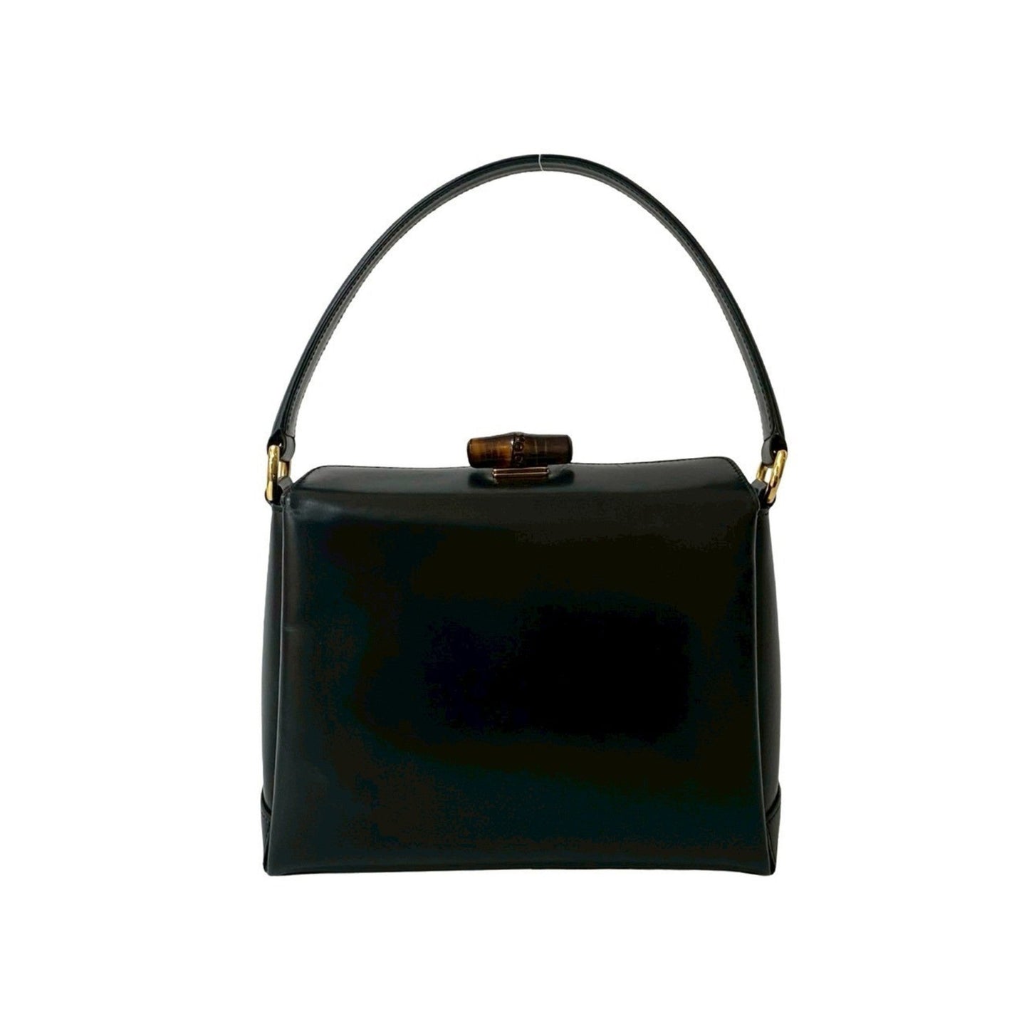 Gucci Black Leather Bamboo Handbag ( )