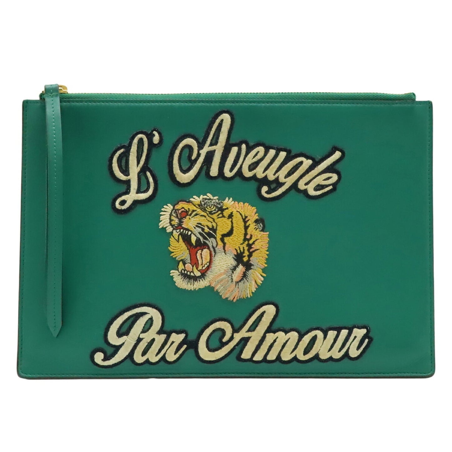 Gucci Green Leather Clutch Bag ( )