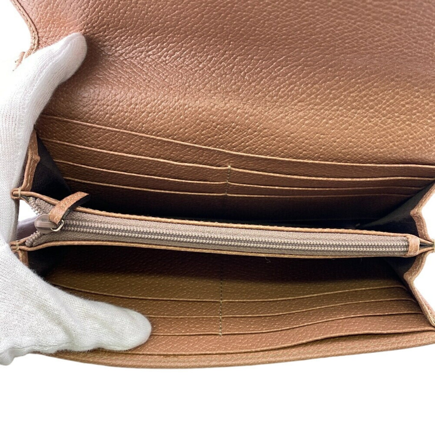 Gucci Beige Pink Canvas Leather Long Wallet (Bi-Fold) ( )