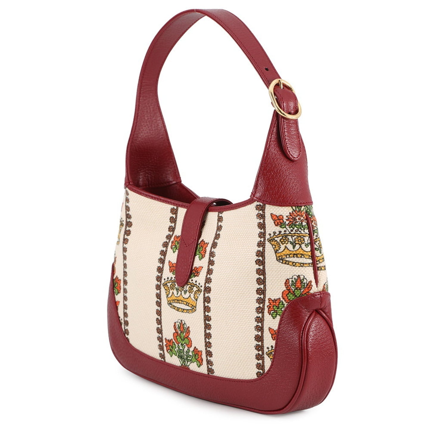 Gucci Ivory Red Color Canvas Leather Handbag Shoulder Bag ( )