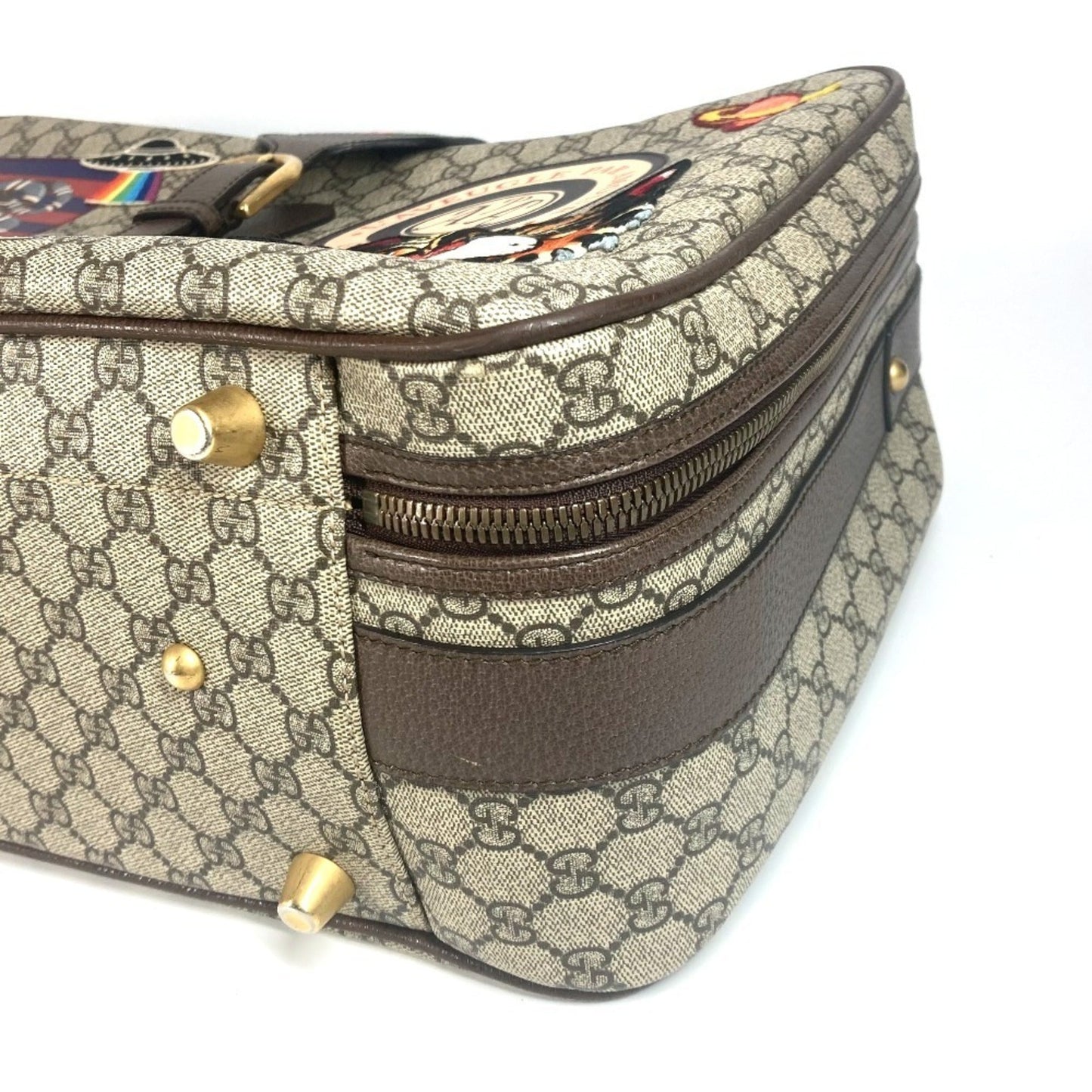 Gucci Beige Multi-Color Gg Supreme Boston Bag ( )