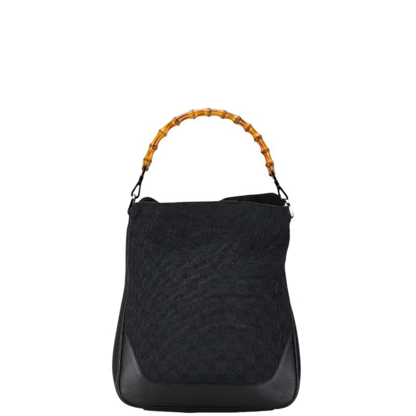 Gucci Black Canvas Leather Handbag Shoulder Bag ( )
