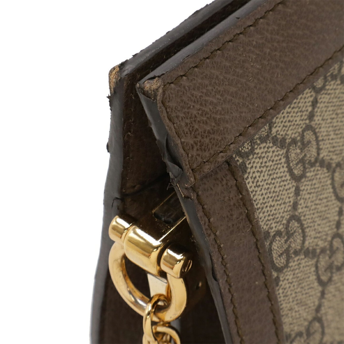 Gucci Beige Brown Green Red Color Gg Supreme Canvas Pvc Coated Canvas Leather Shoulder Bag ( )