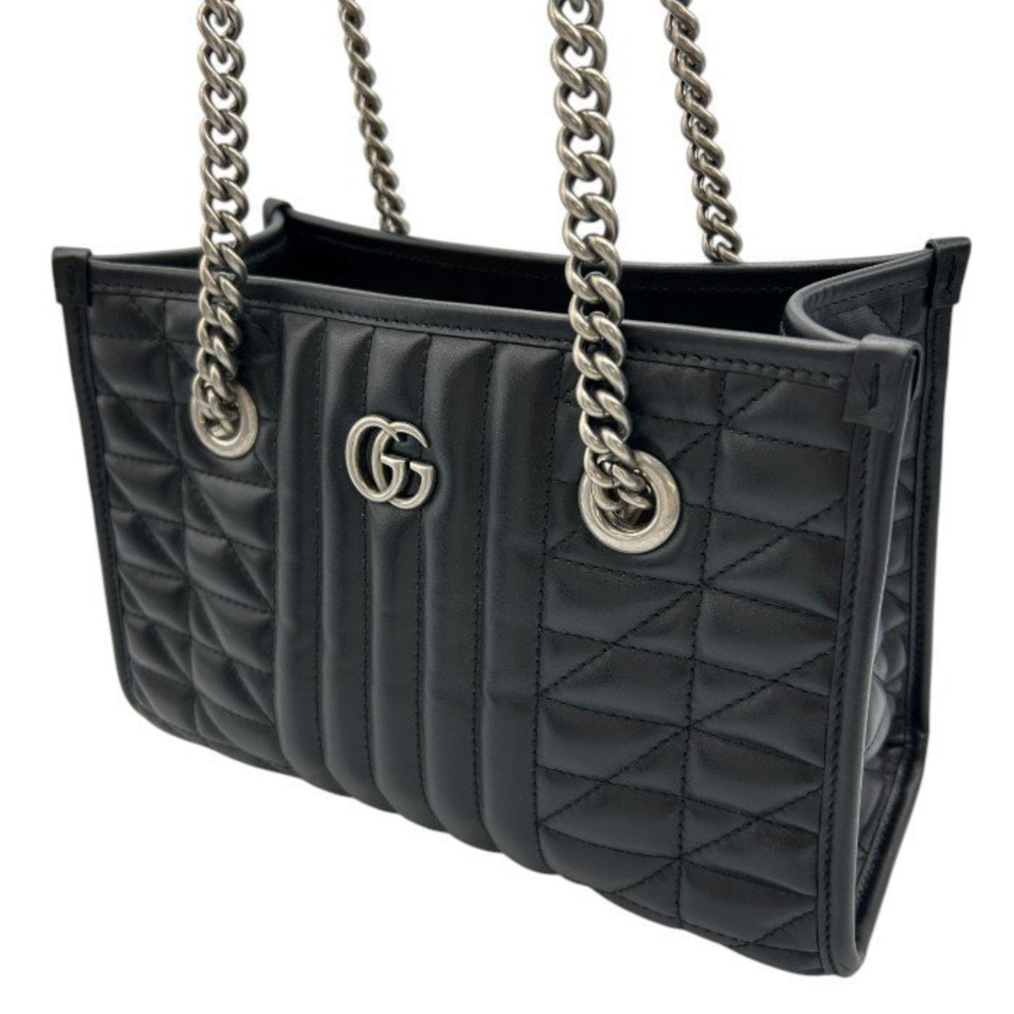 Gucci Gg Marmont Black Leather Tote Bag ( )