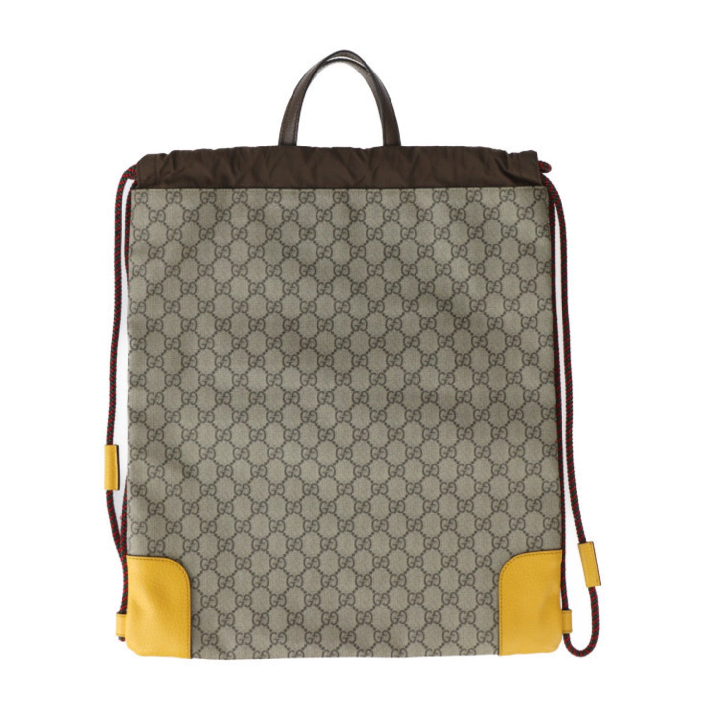Gucci Beige Brown Yellow Pvc Leather Backpack Handbag Shoulder Bag ( )