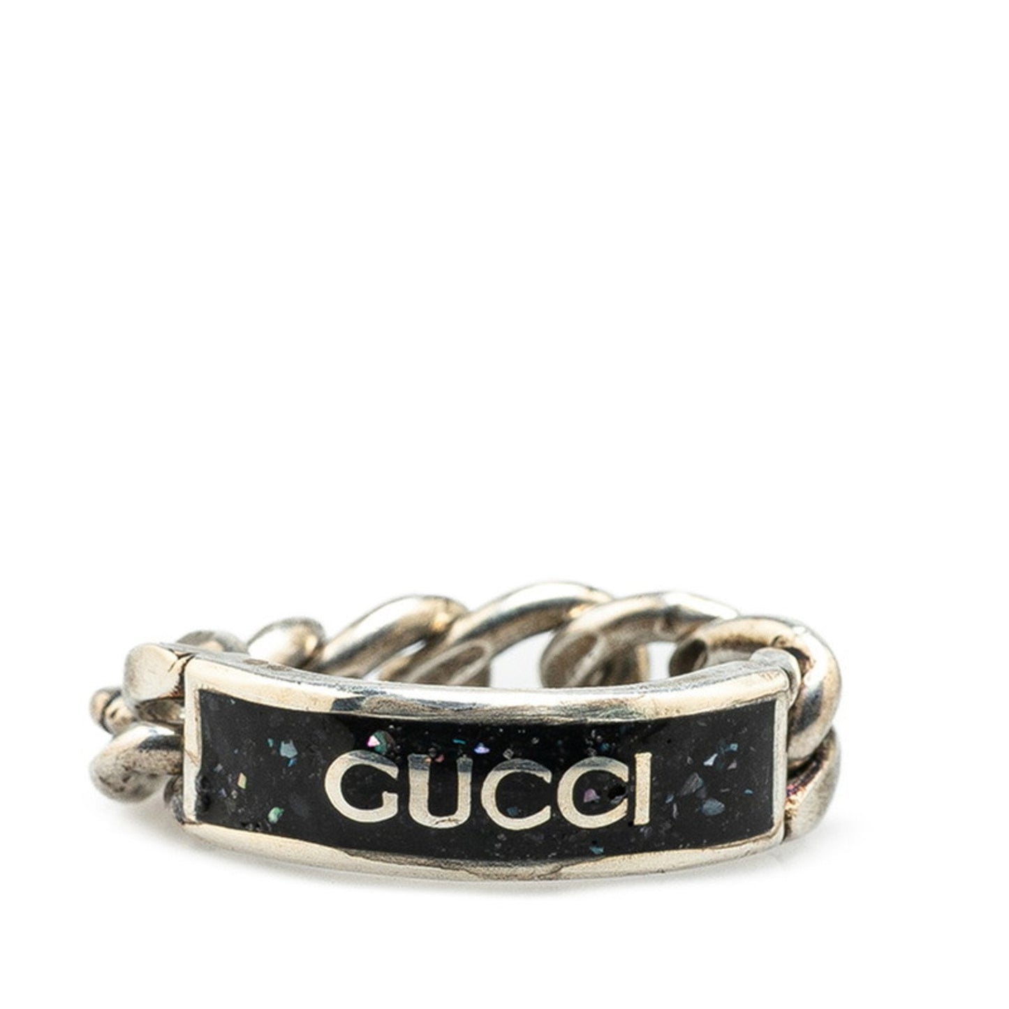 Gucci Silver Black Silver 925 Band Ring ( )