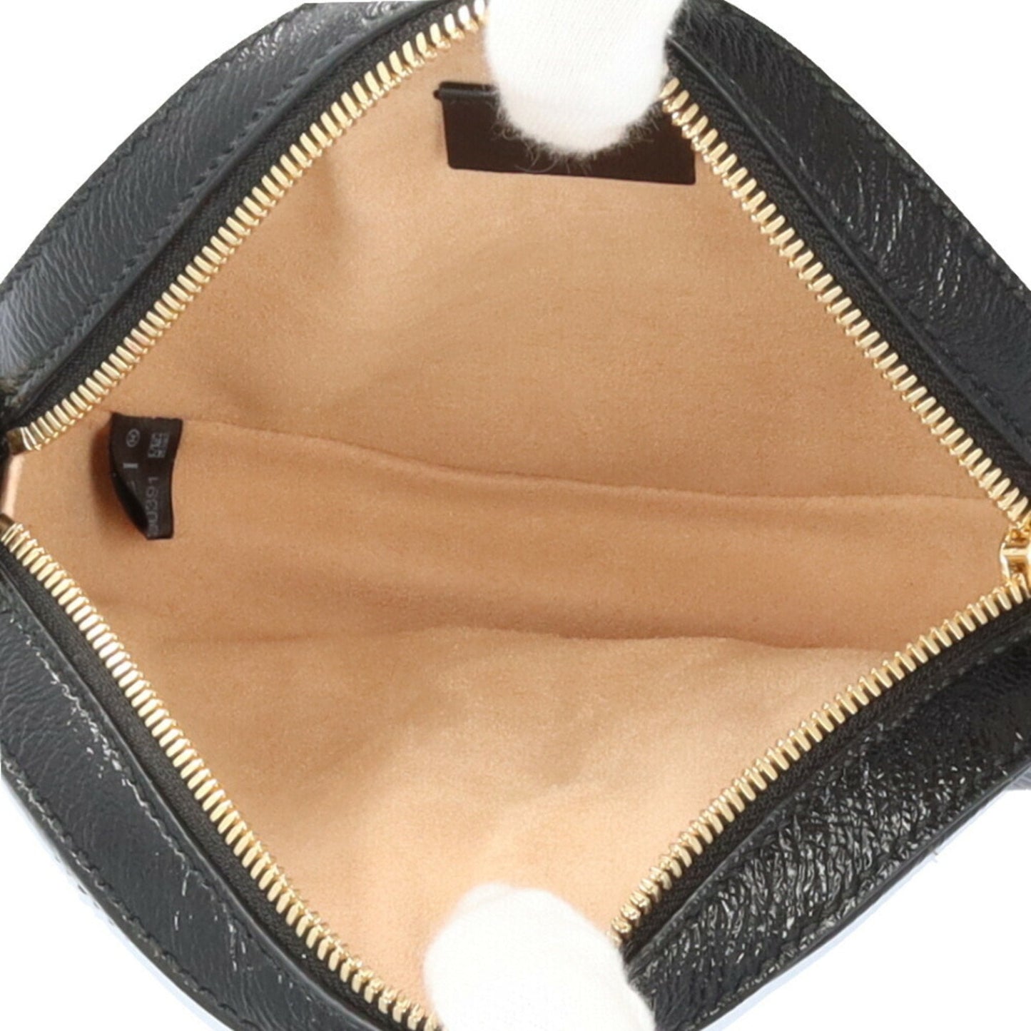 Gucci Black Patent Leather Suede Shoulder Bag ( )