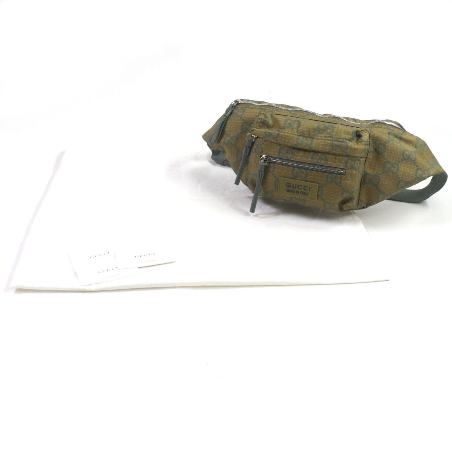 Gucci Khaki Nylon Leather Fanny Pack ( )