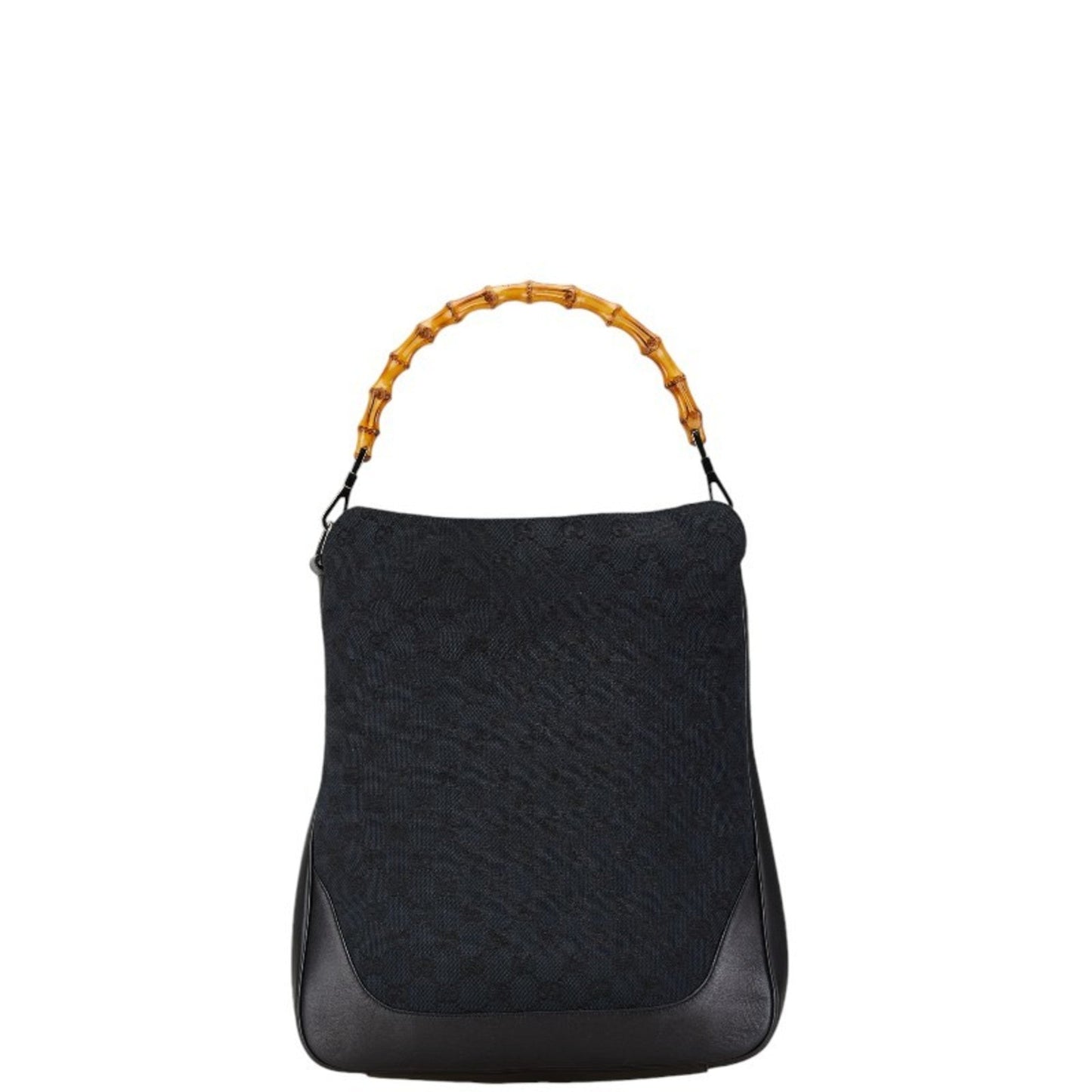 Gucci Black Canvas Leather Handbag Shoulder Bag ( )