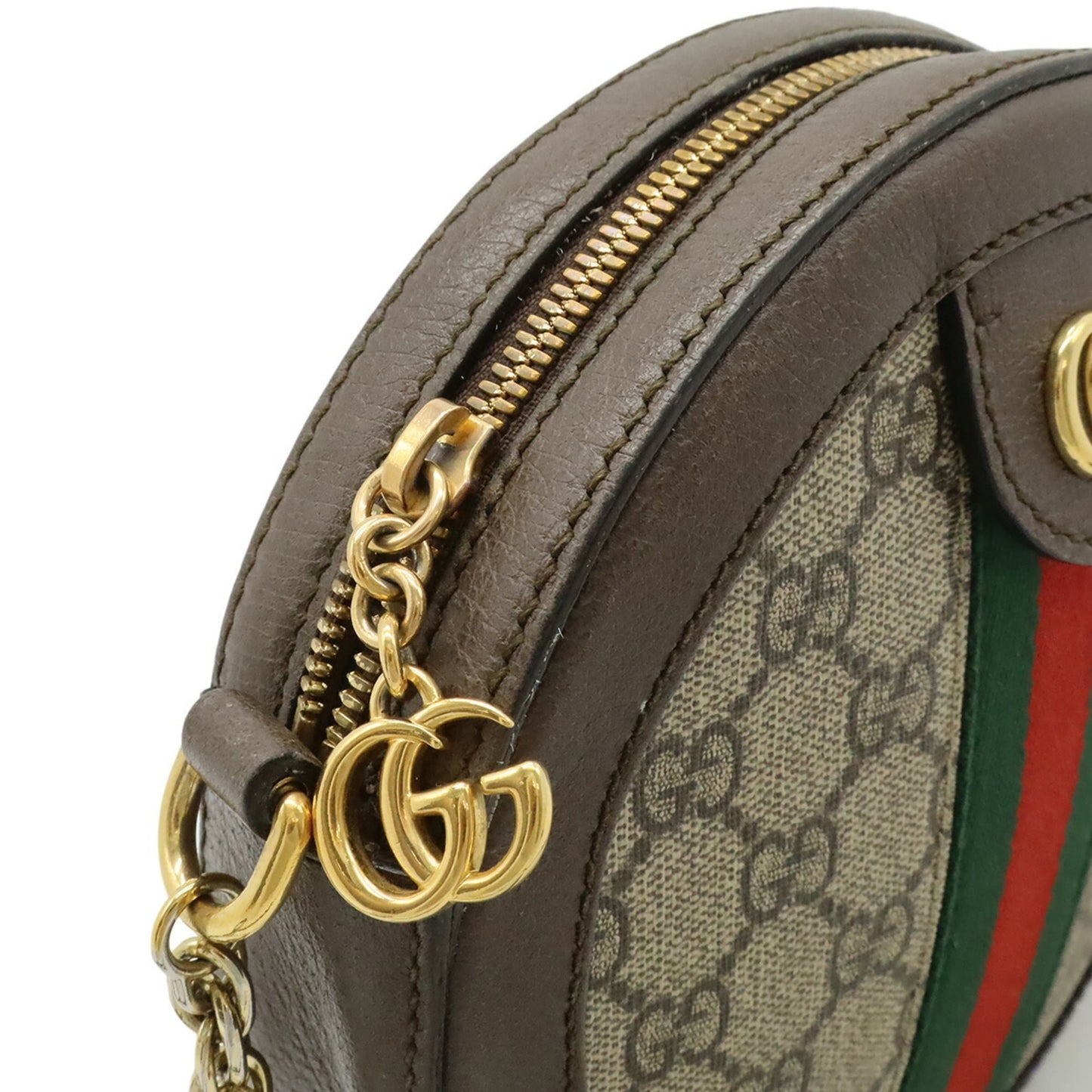 Gucci Beige Brown Green Red Color Gg Supreme Pvc Pochette Shoulder Bag ( )