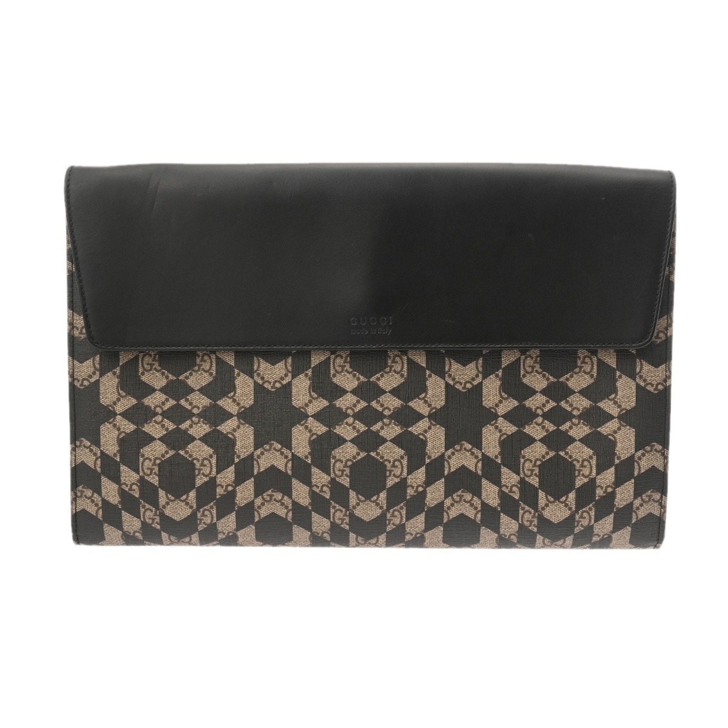 Gucci Beige Black Pvc Clutch Bag ( )