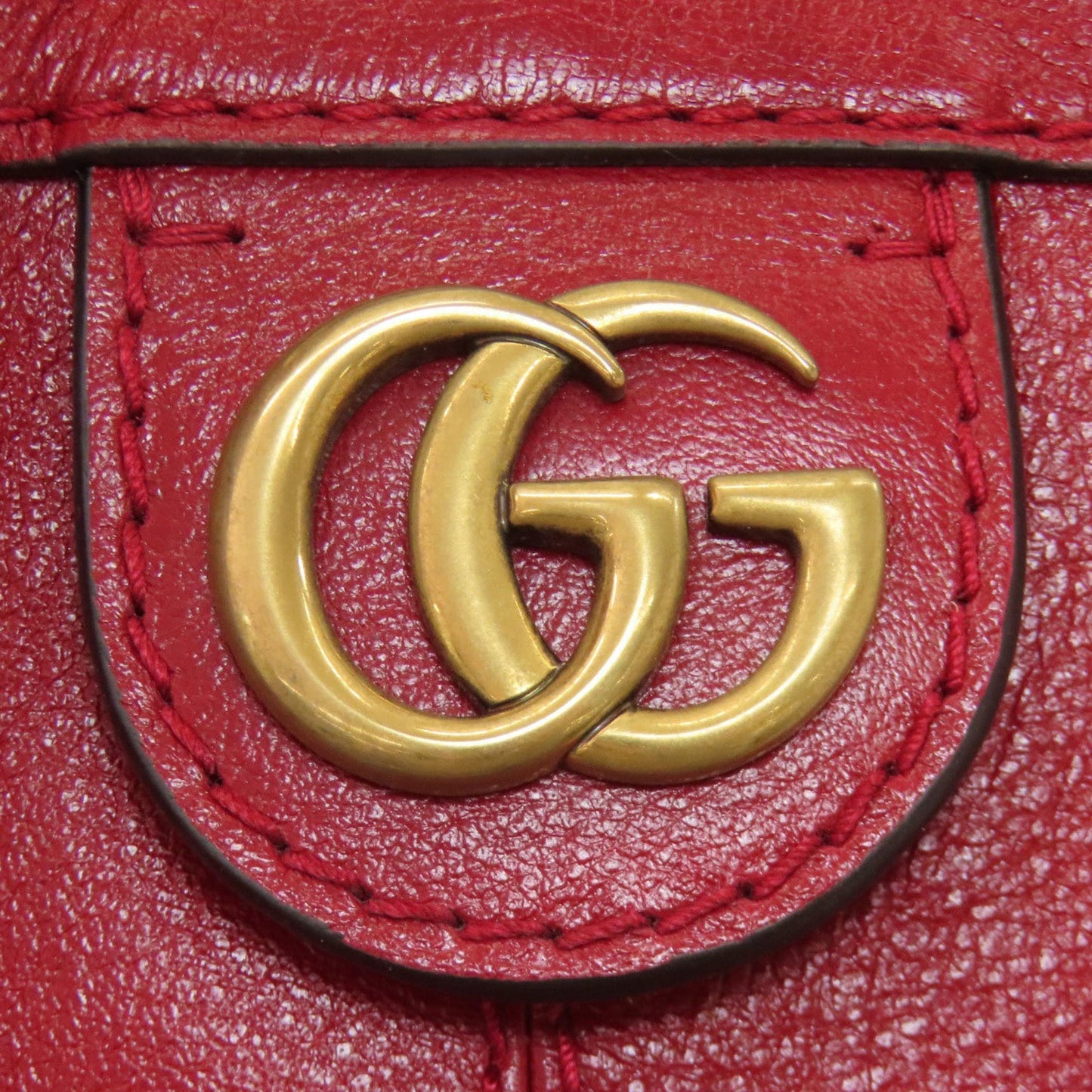 Gucci Red Color Leather Shoulder Bag ( )