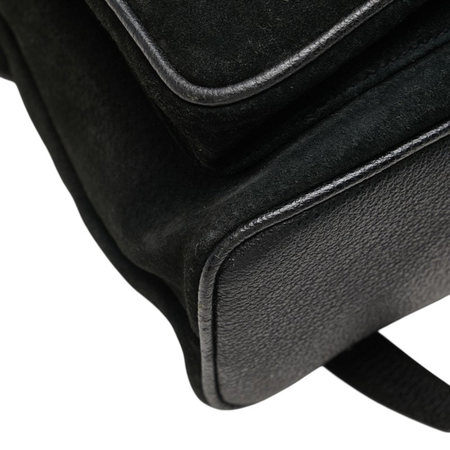 Gucci Bamboo Black Suede Leather Backpack ( )