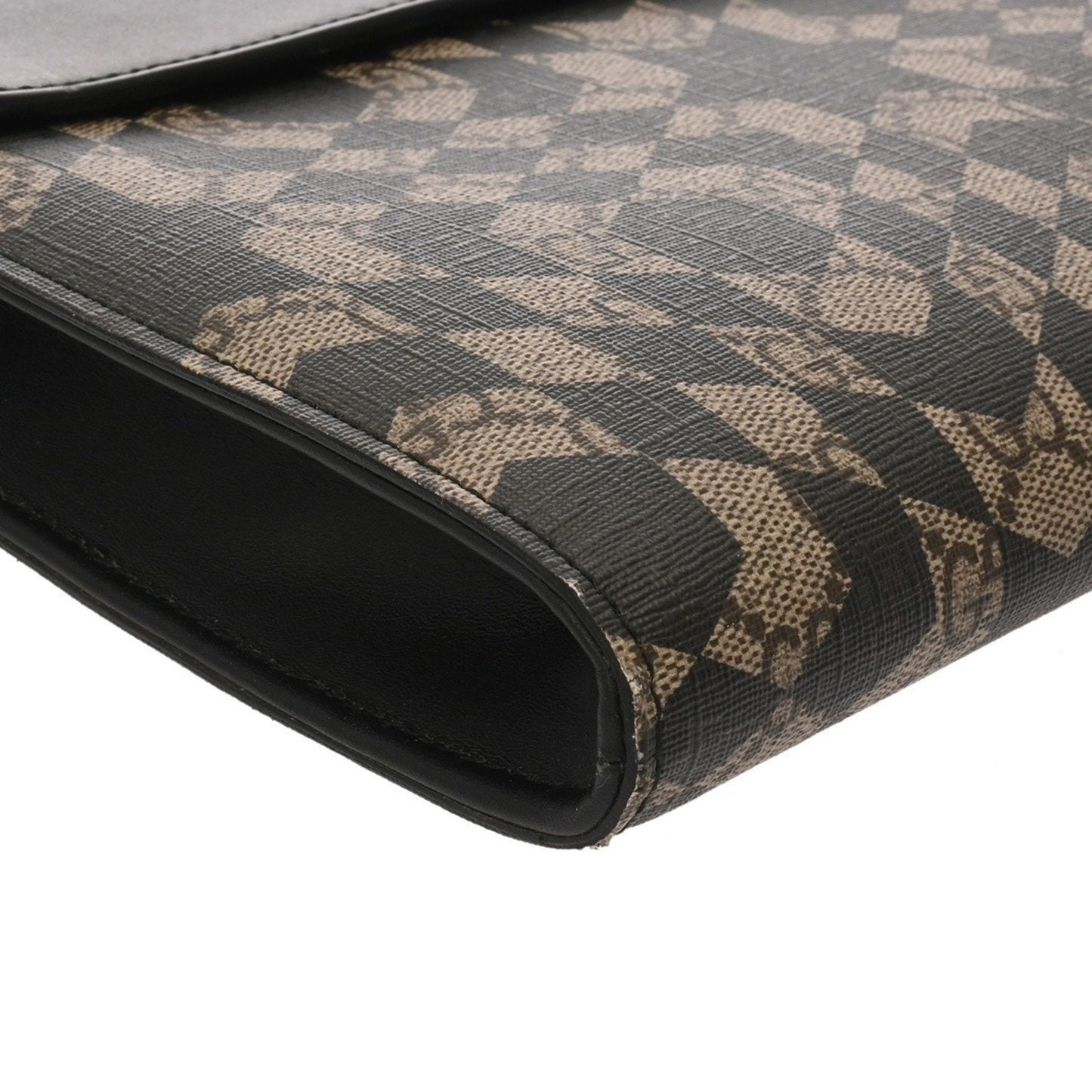 Gucci Beige Black Pvc Clutch Bag ( )