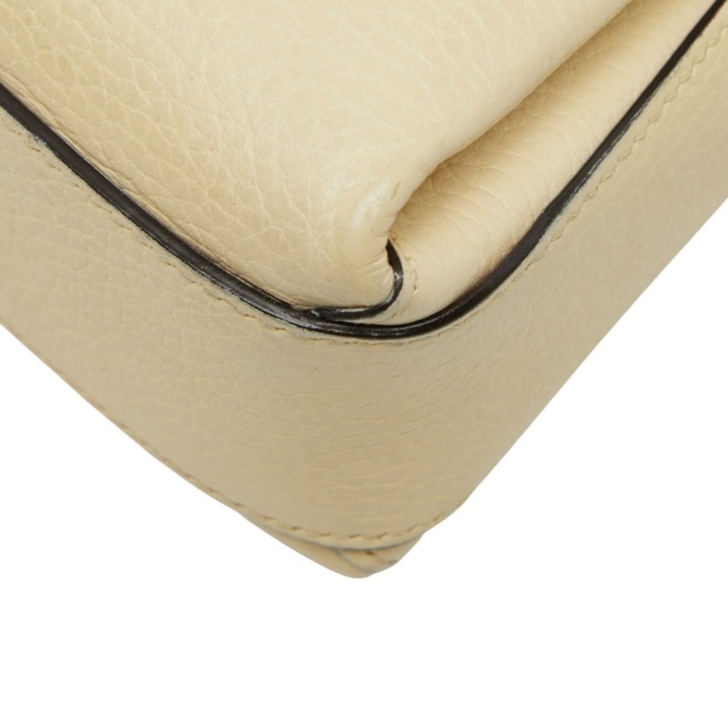 Gucci Beige Ivory Leather Shoulder Bag ( )