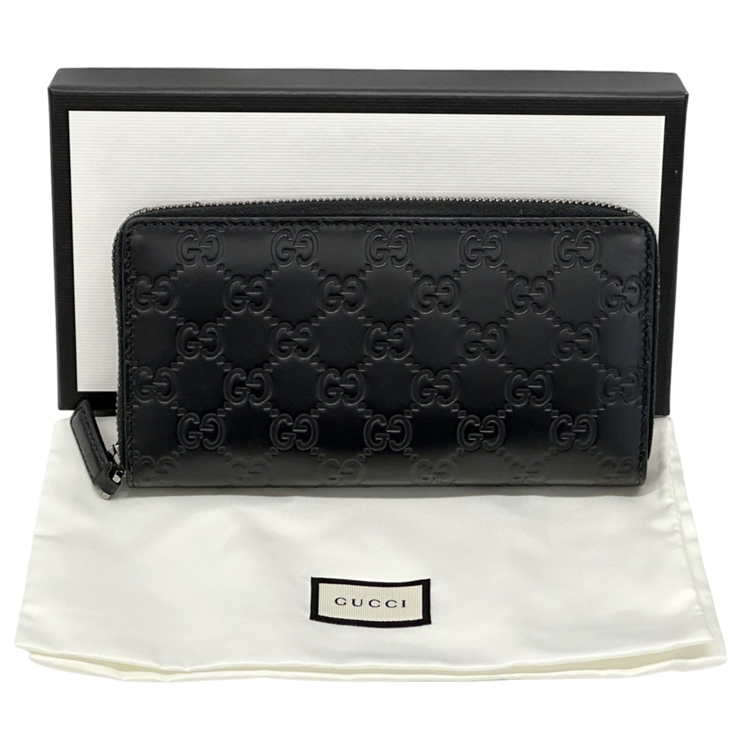 Gucci Black Leather Long Wallet (Bi-Fold) ( )