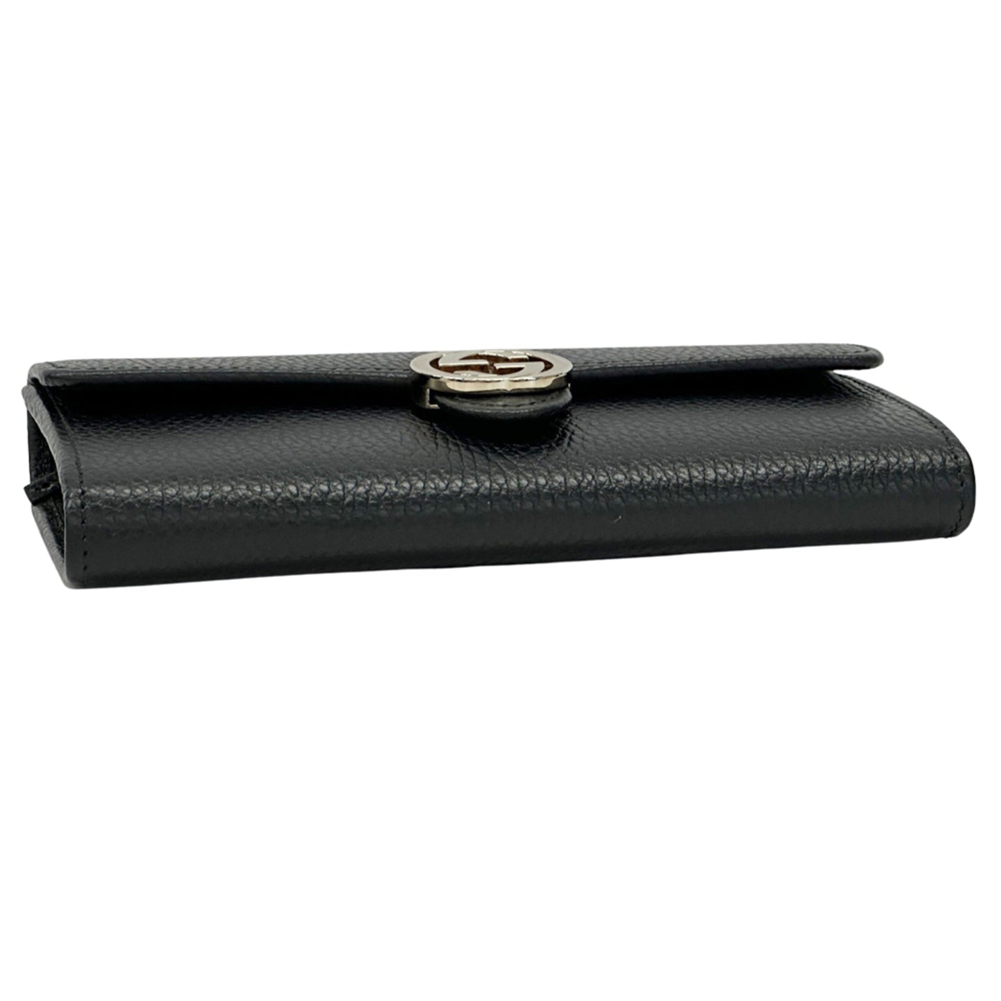 Gucci Black Leather Long Wallet (Tri-Fold) ( )