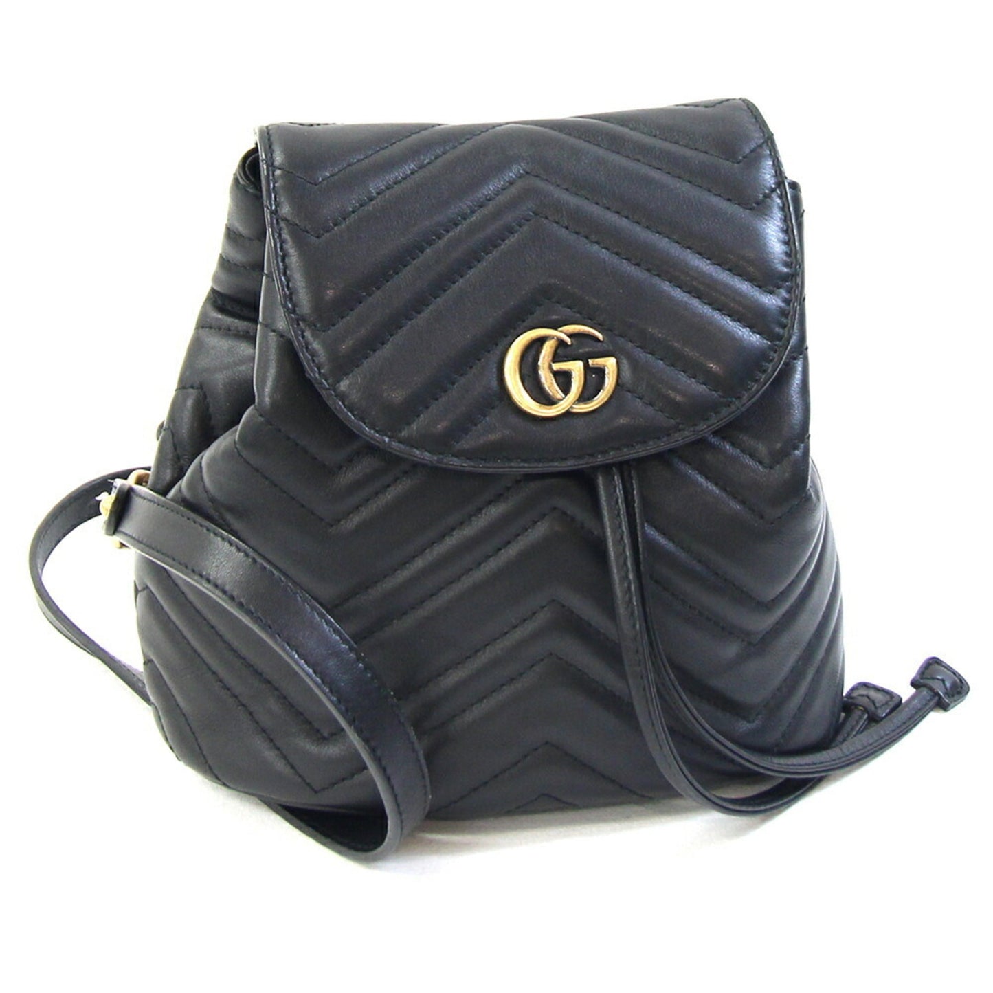 Gucci Gg Marmont Black Leather Backpack ( )