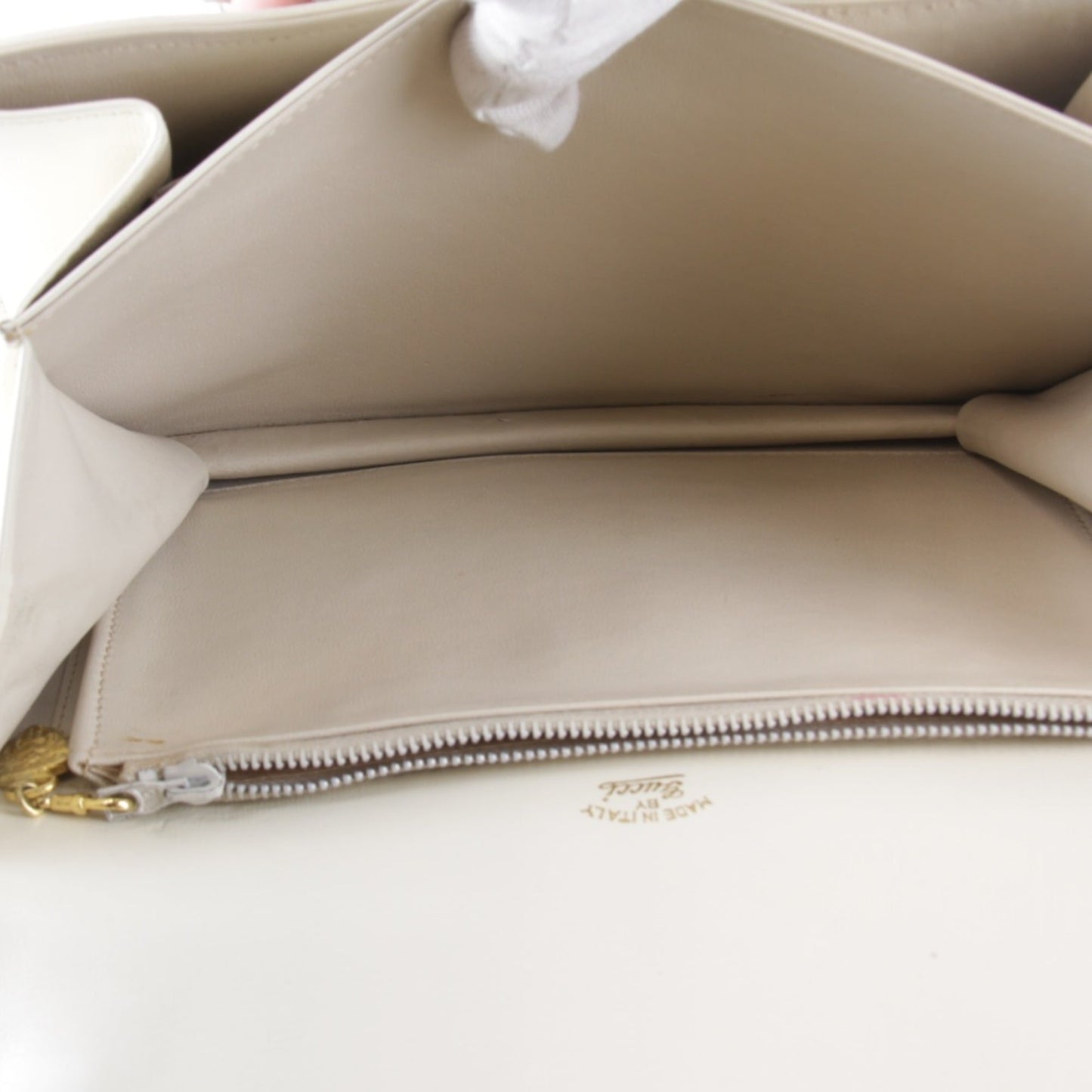 Gucci Microguccissima White Canvas Leather Shoulder Bag ( )