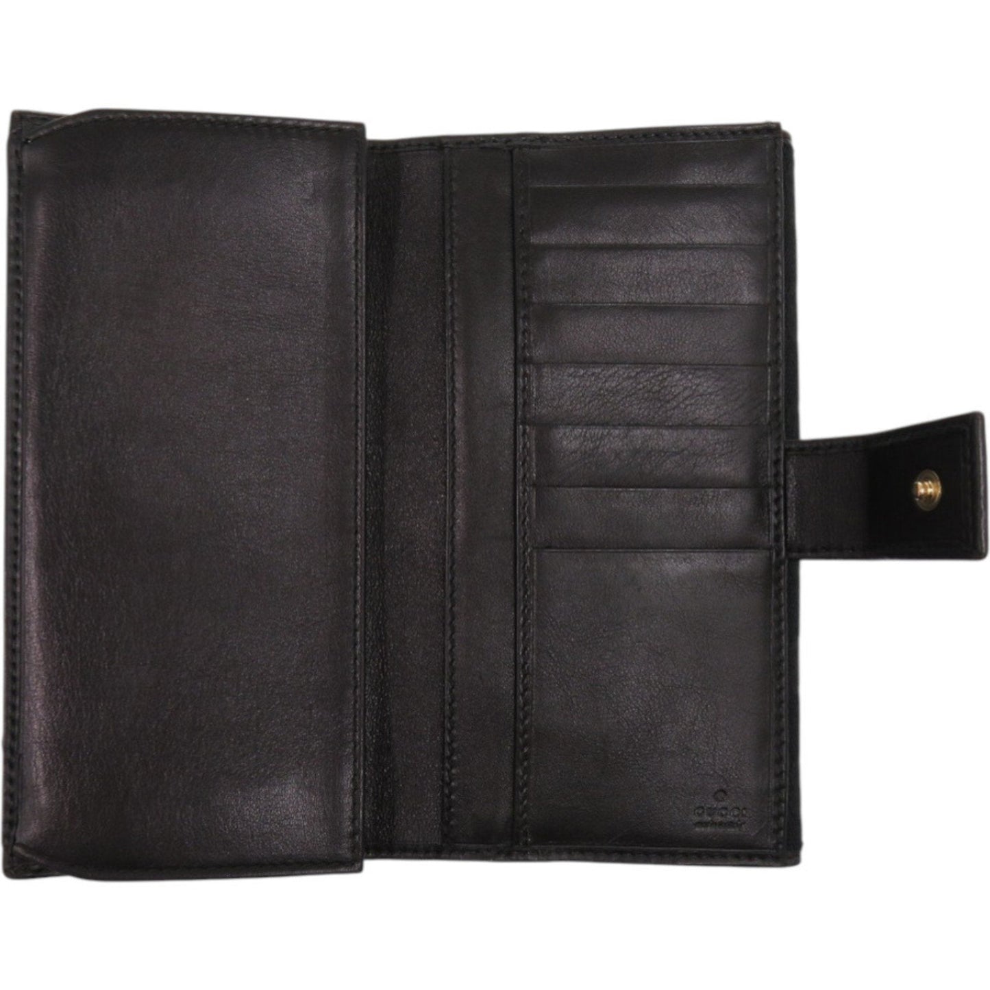 Gucci Black Gg Canvas Long Wallet (Bi-Fold) ( )