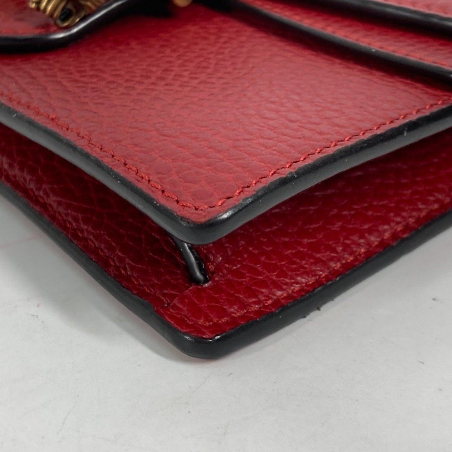 Gucci Red Color Leather Clutch Bag Pouch Shoulder Bag ( )