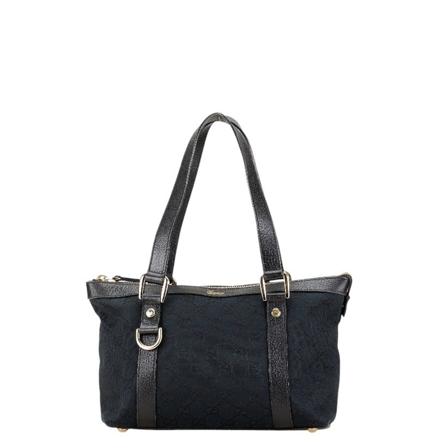 Gucci Gg Canvas Black Canvas Leather Handbag