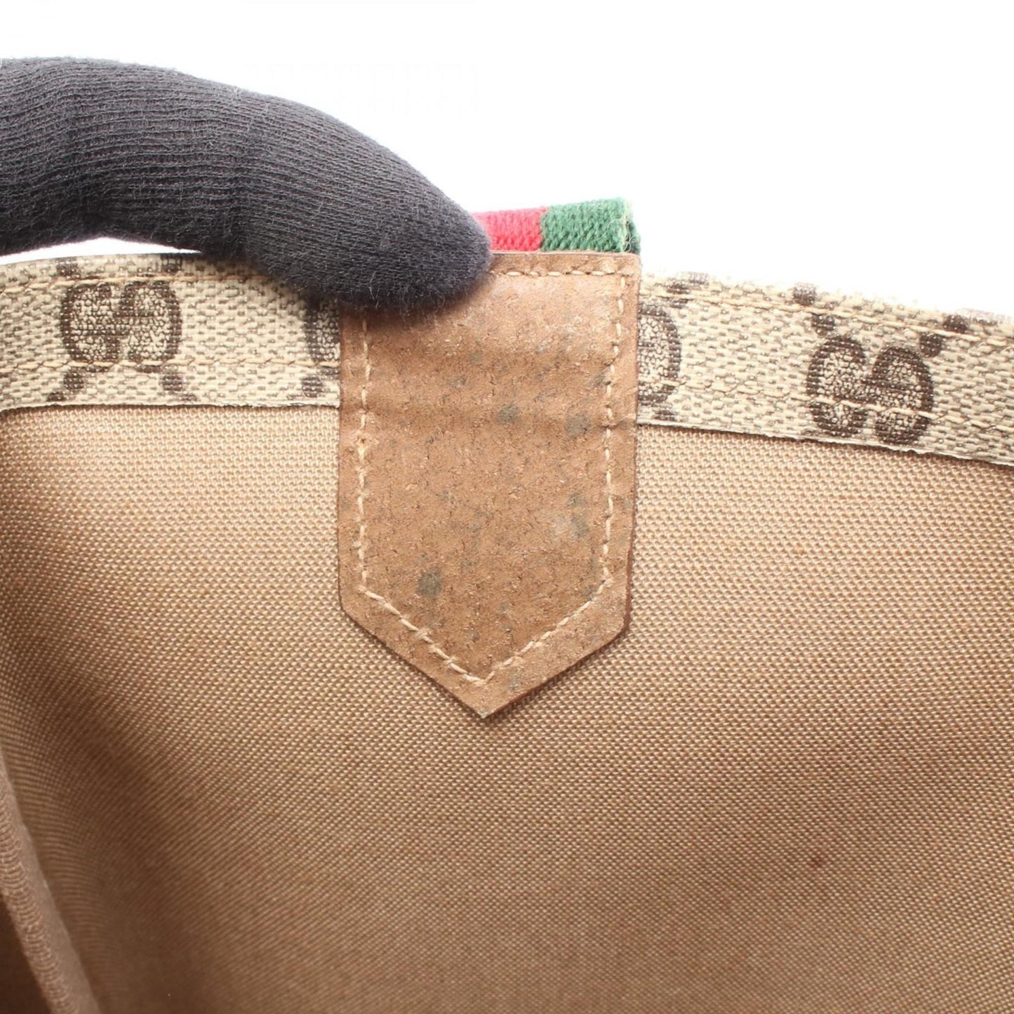 Gucci Gg Plus Beige Brown Pvc Leather Tote Bag ( )