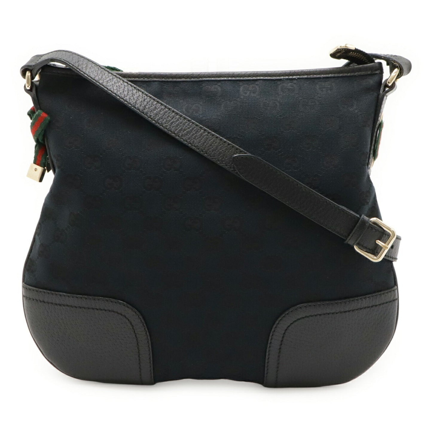 Gucci Black Green Red Color Gg Canvas Leather Shoulder Bag ( )