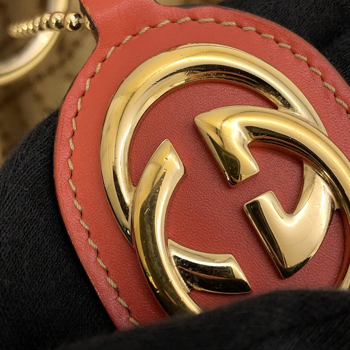 Gucci Diamante Pink Beige Canvas Leather Handbag Shoulder Bag ( )