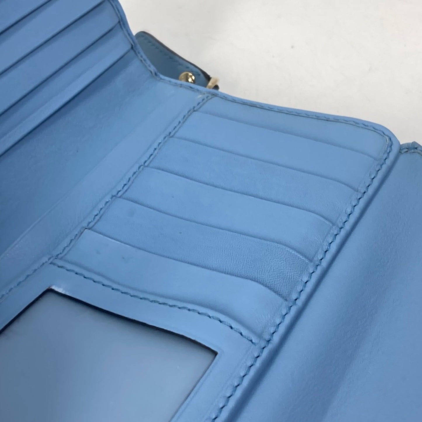 Gucci Blue Leather Long Wallet (Bi-Fold) ( )