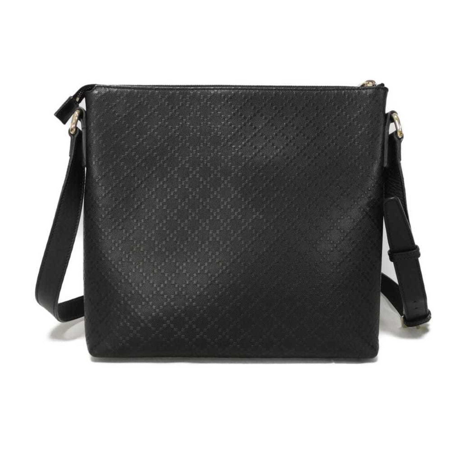 Gucci Diamante Black Leather Messenger Bag Shoulder Bag ( )