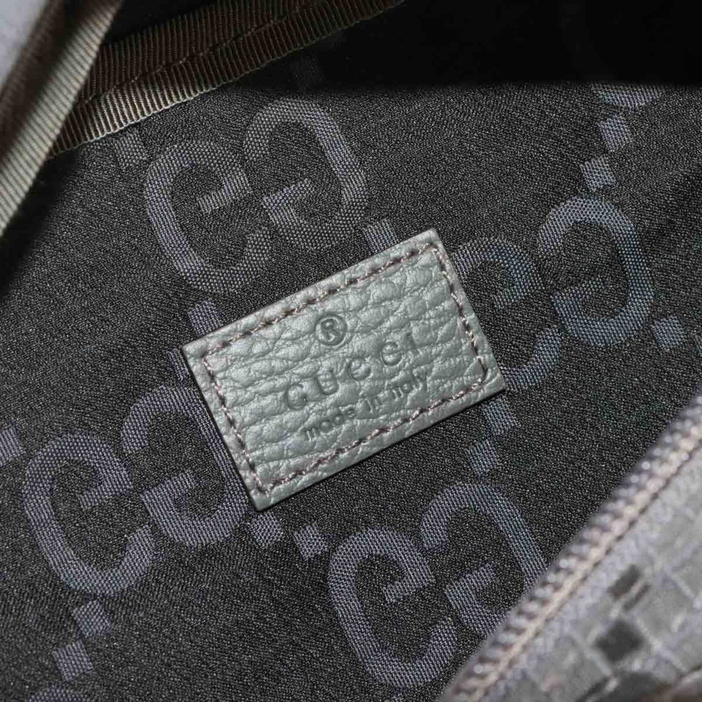 Gucci Gray Polyester Leather Fanny Pack Sling Bag ( )