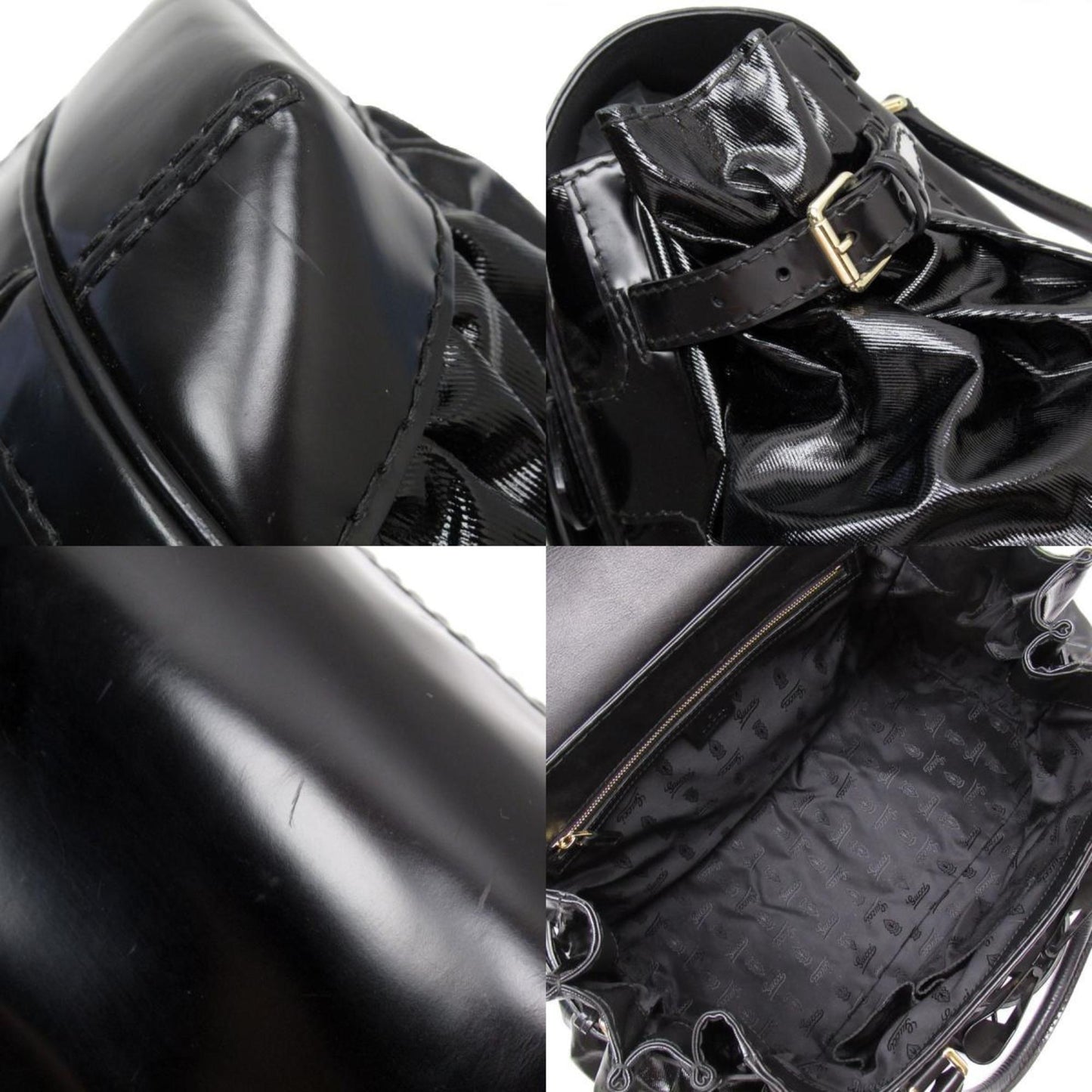 Gucci Black Coated Canvas Pvc Leather Handbag