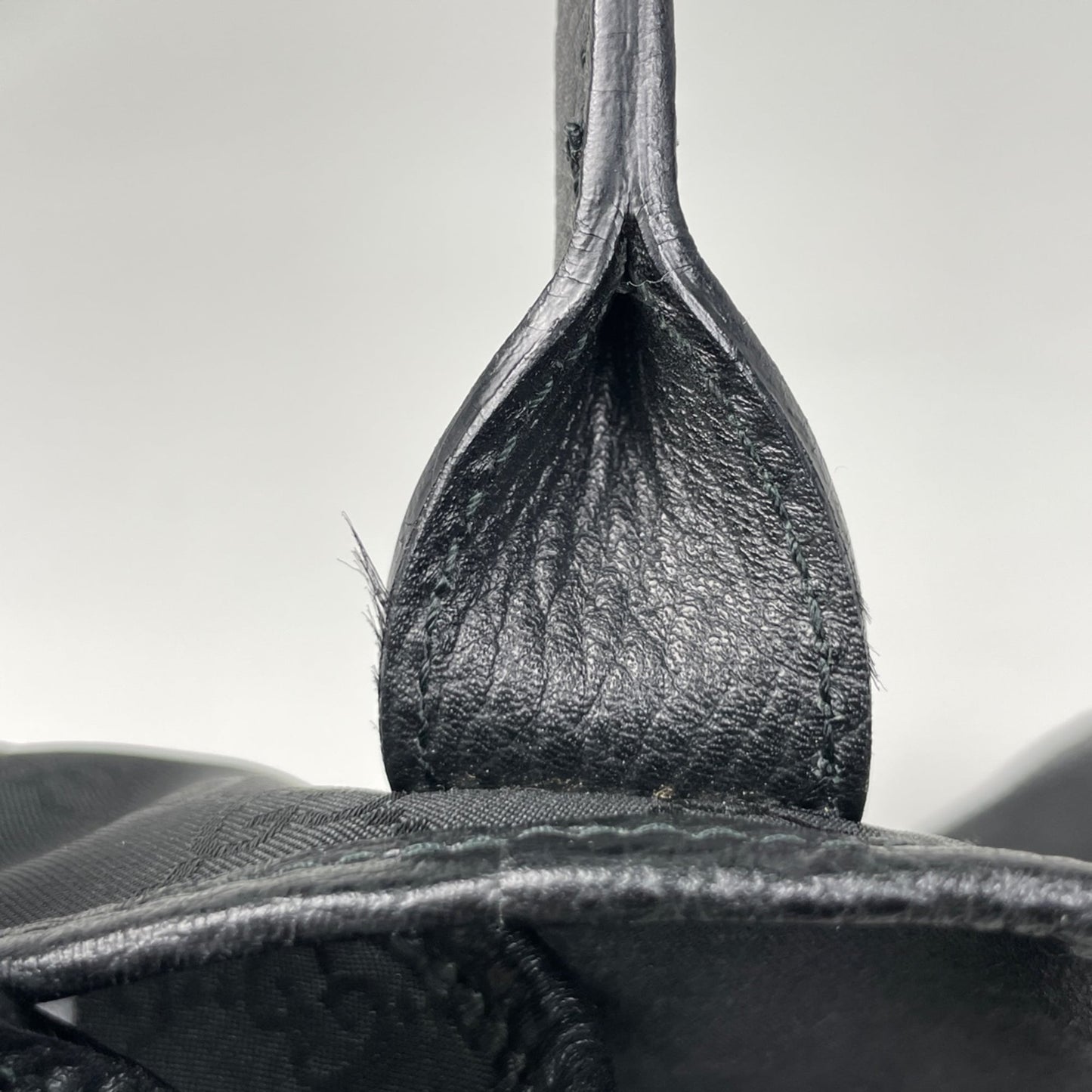 Gucci Sherry Line Black Nylon Leather Shoulder Bag Tote Bag ( )