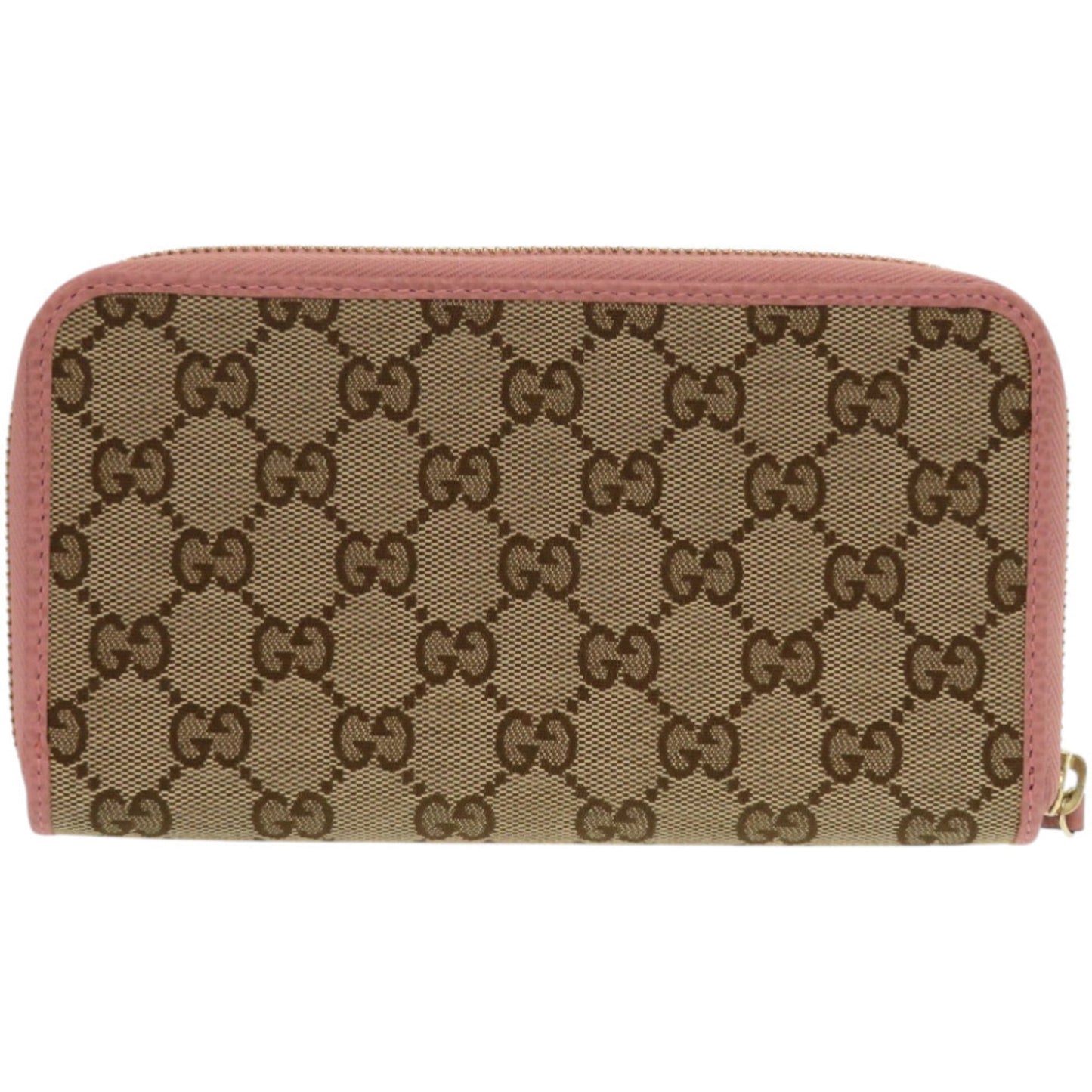 Gucci Beige Dusty Pink Gg Supreme Canvas Long Wallet (Bi-Fold) ( )
